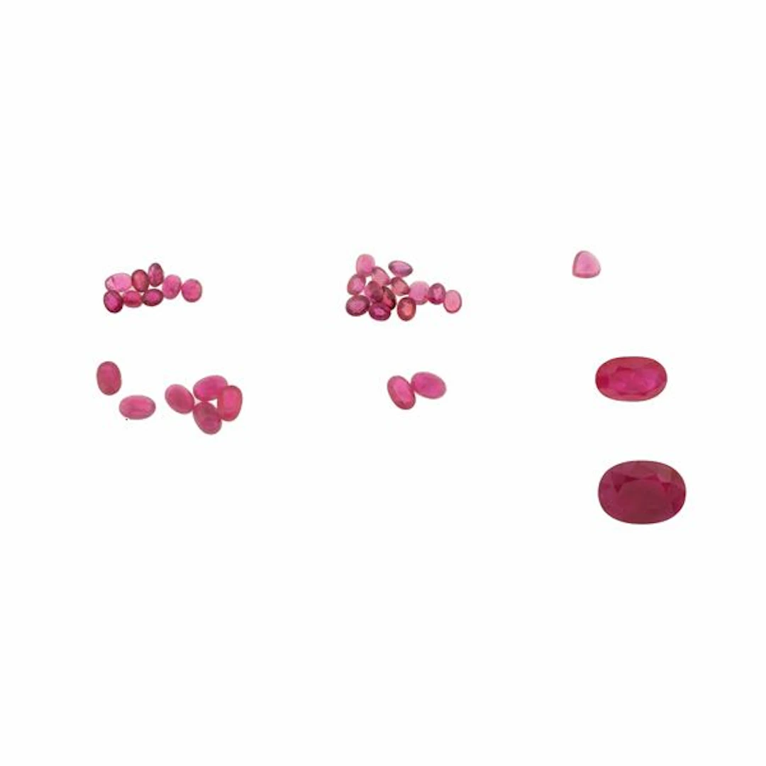 Collection of unmounted rubies, of various shapes and treatments