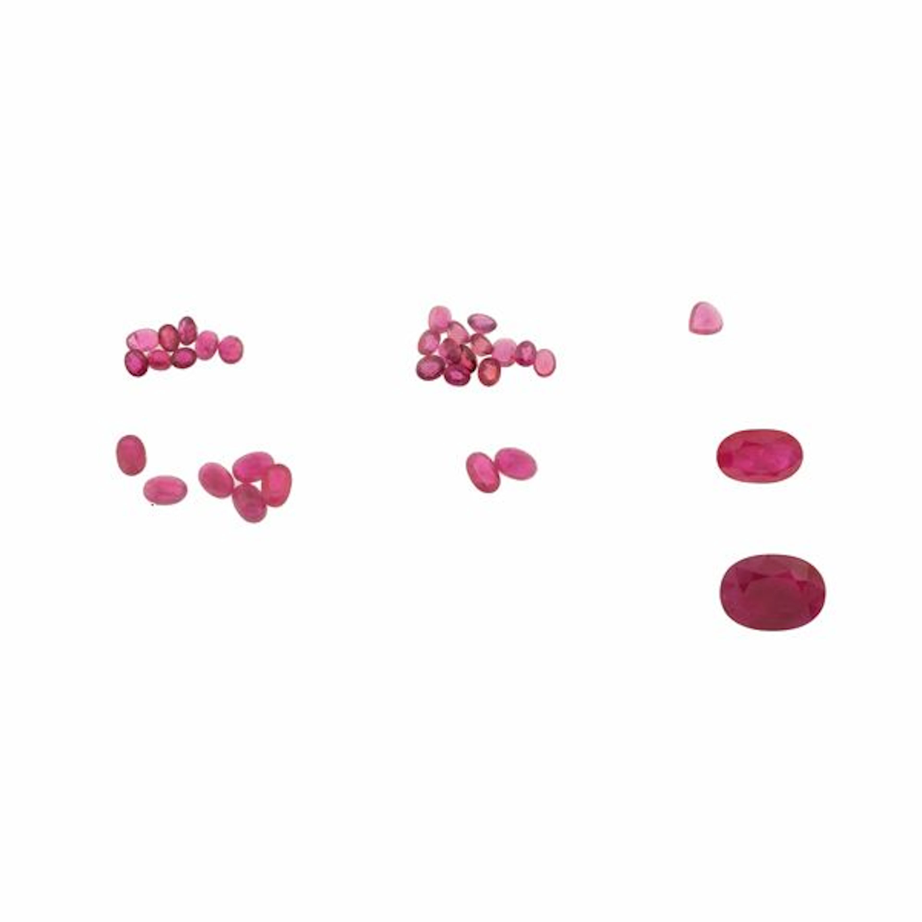 Collection of unmounted rubies, of various shapes and treatments
