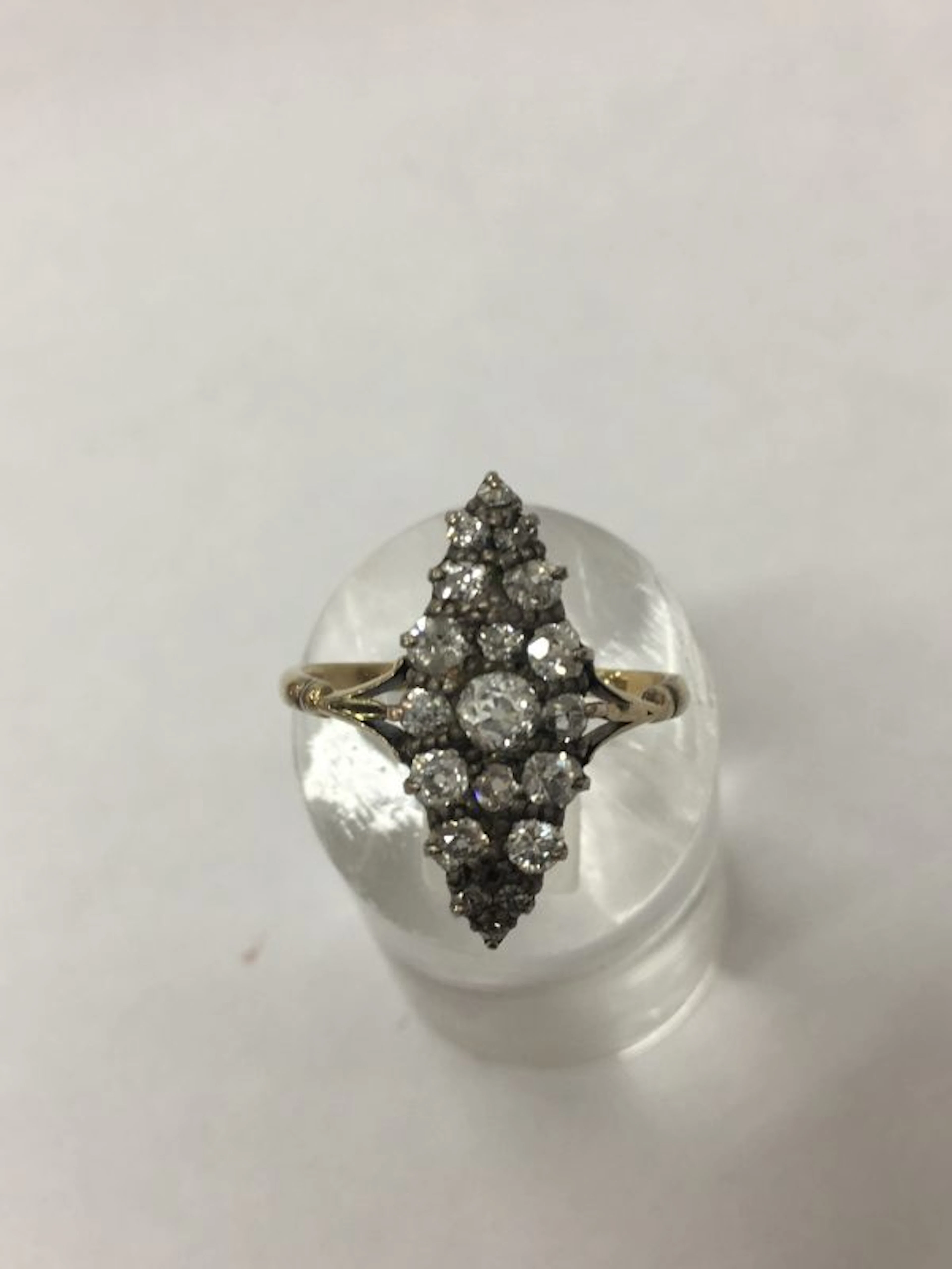Navette Antique Diamond Ring Victorian