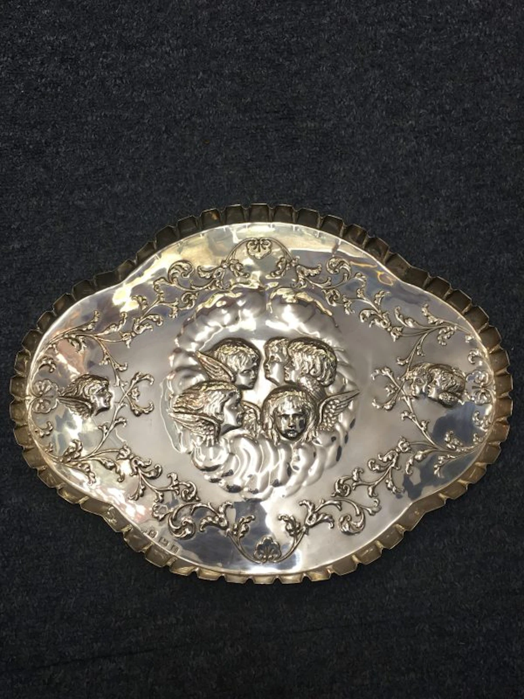 Silver Reynolds Angels Design Tray Hallmarked Birmingham1910