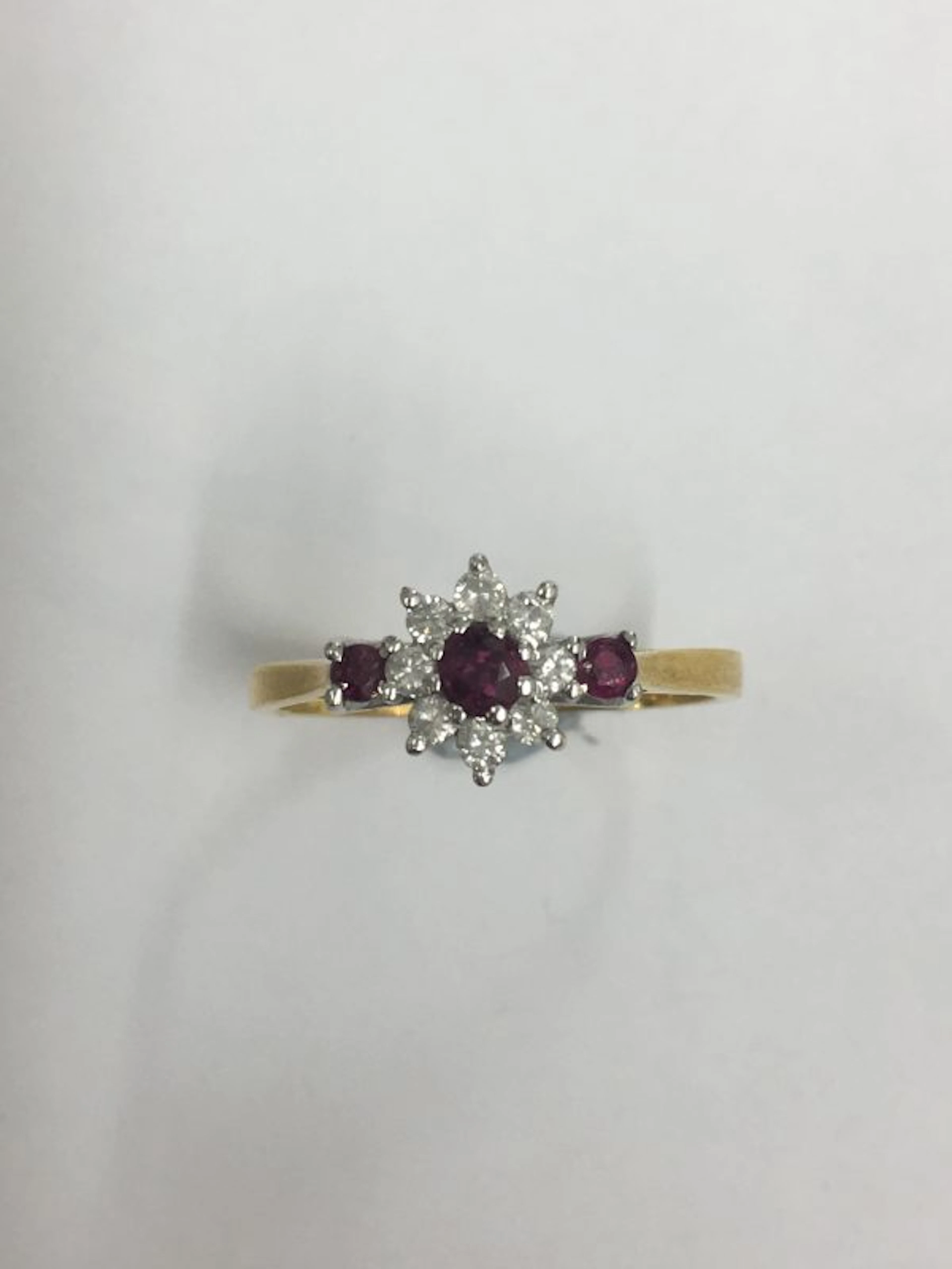 RUBY & DIAMOND FANCY CLUSTER RING
