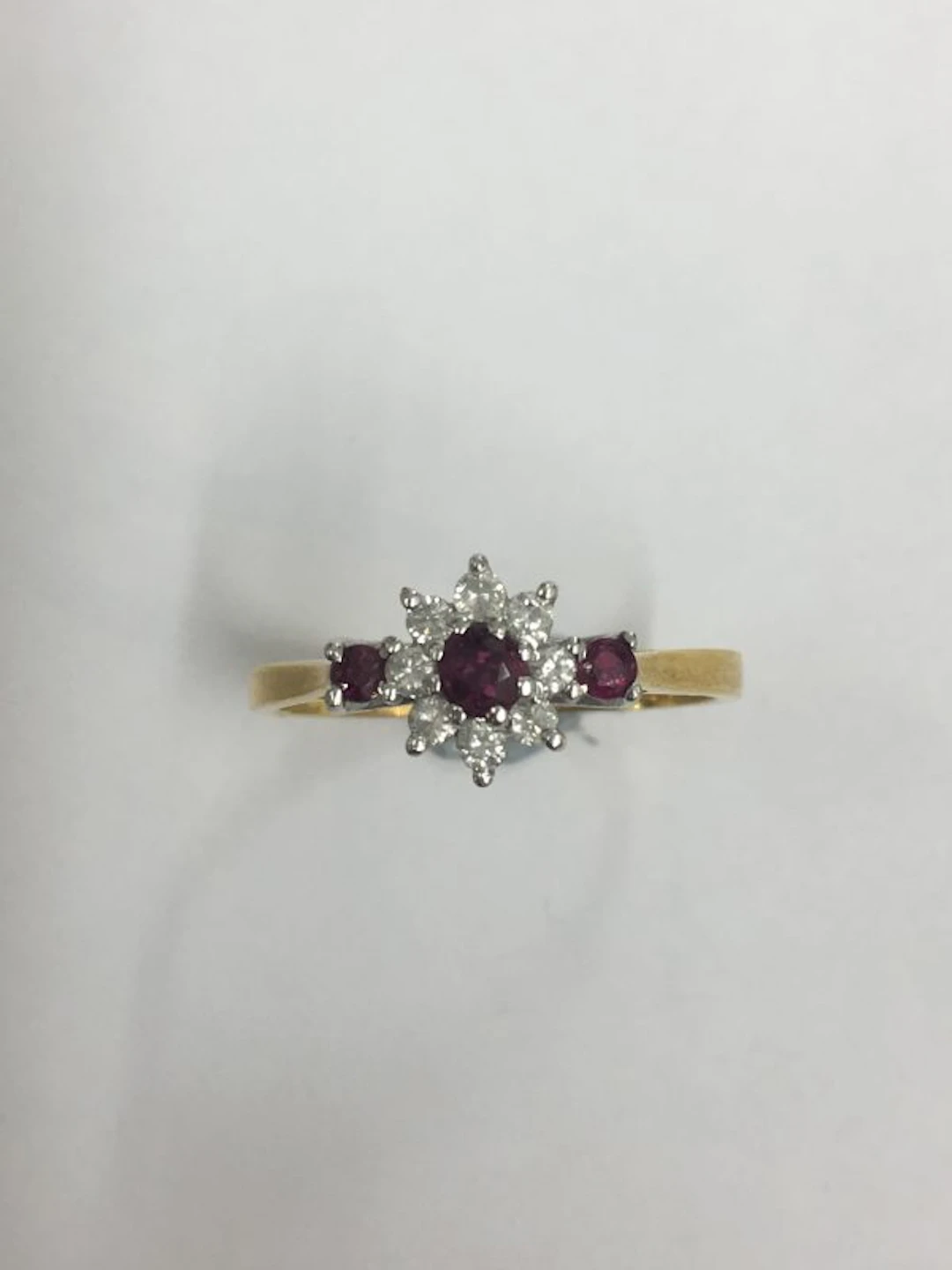 RUBY & DIAMOND FANCY CLUSTER RING