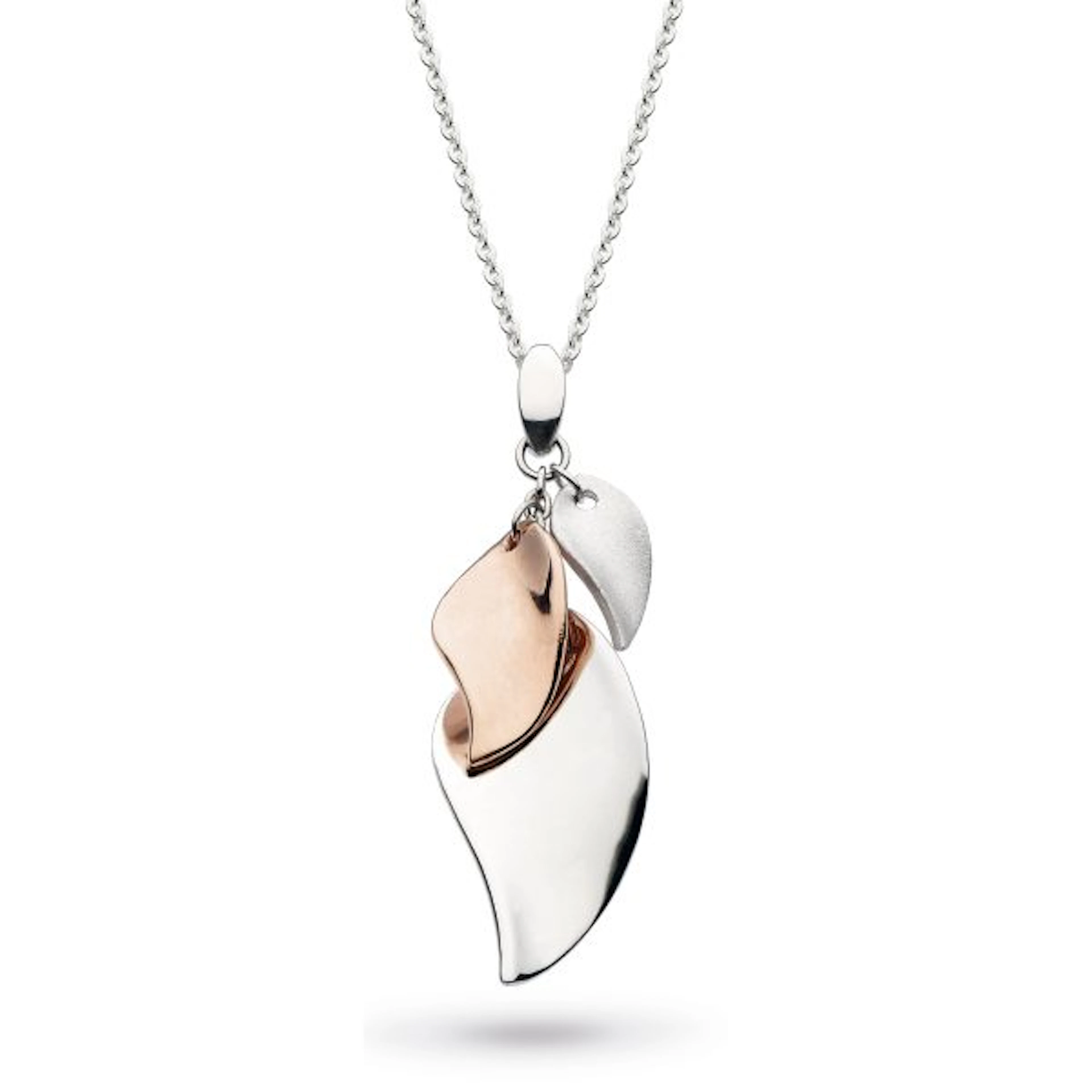 KIT HEATH ENCHANTED CLUSTER LEAF SILVER AND 18CT ROSE GOLD PLATED NECKLACE