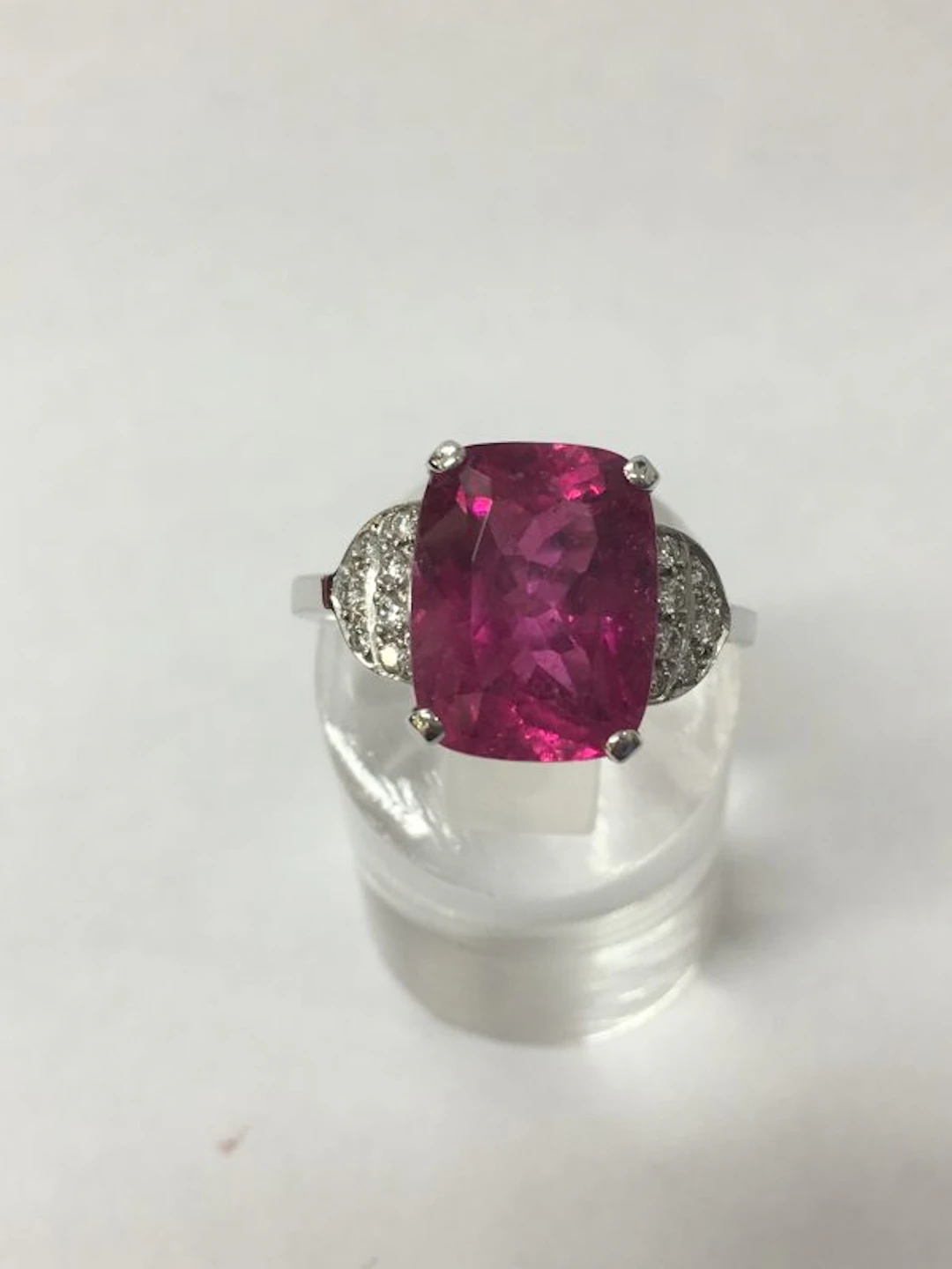 Pink Tourmaline and Diamond Ring