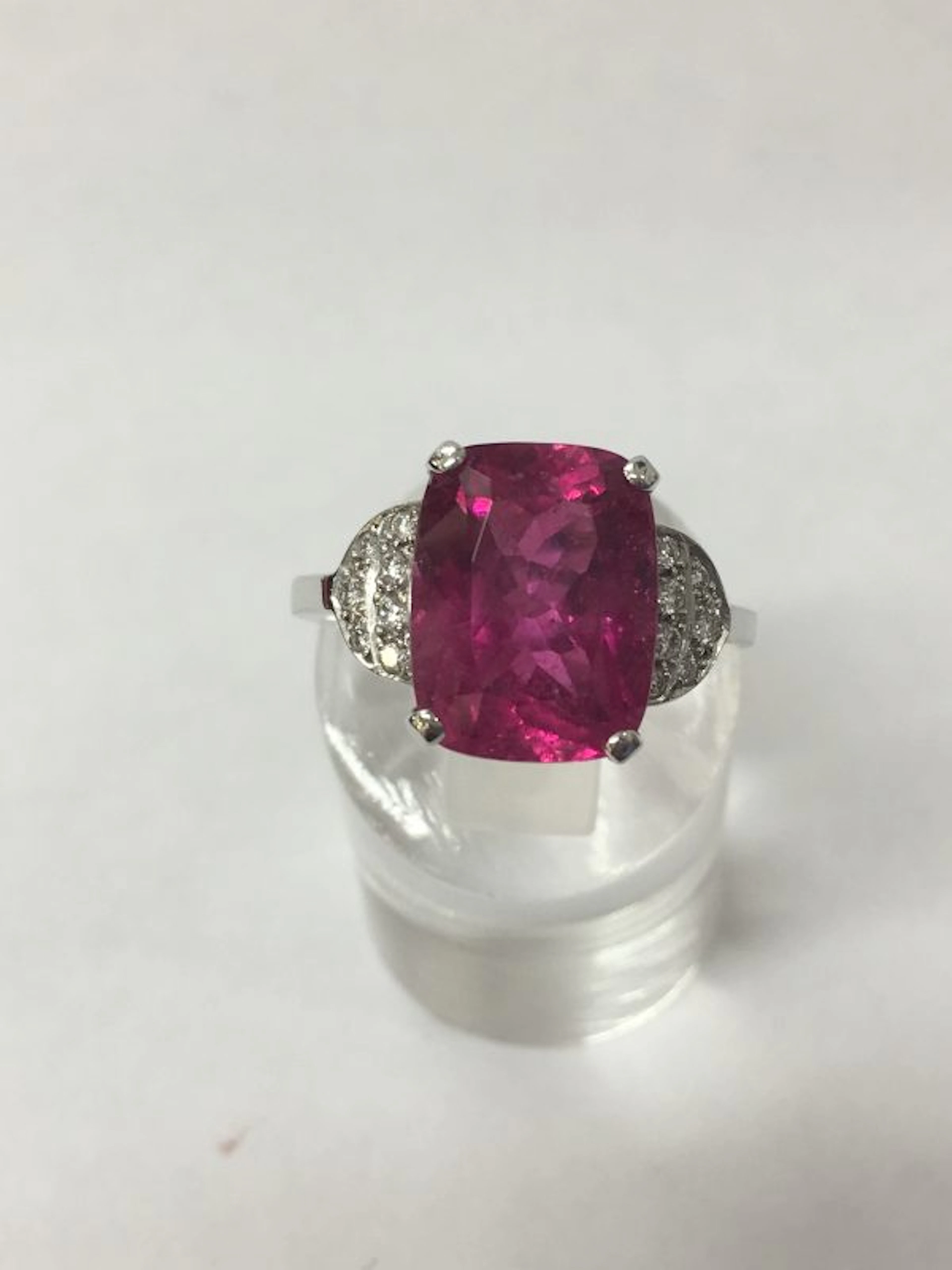 Pink Tourmaline and Diamond Ring