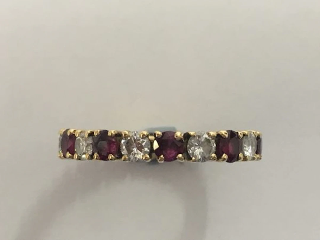 VINTAGE RUBY & DIAMOND FULL ETERNITY RING