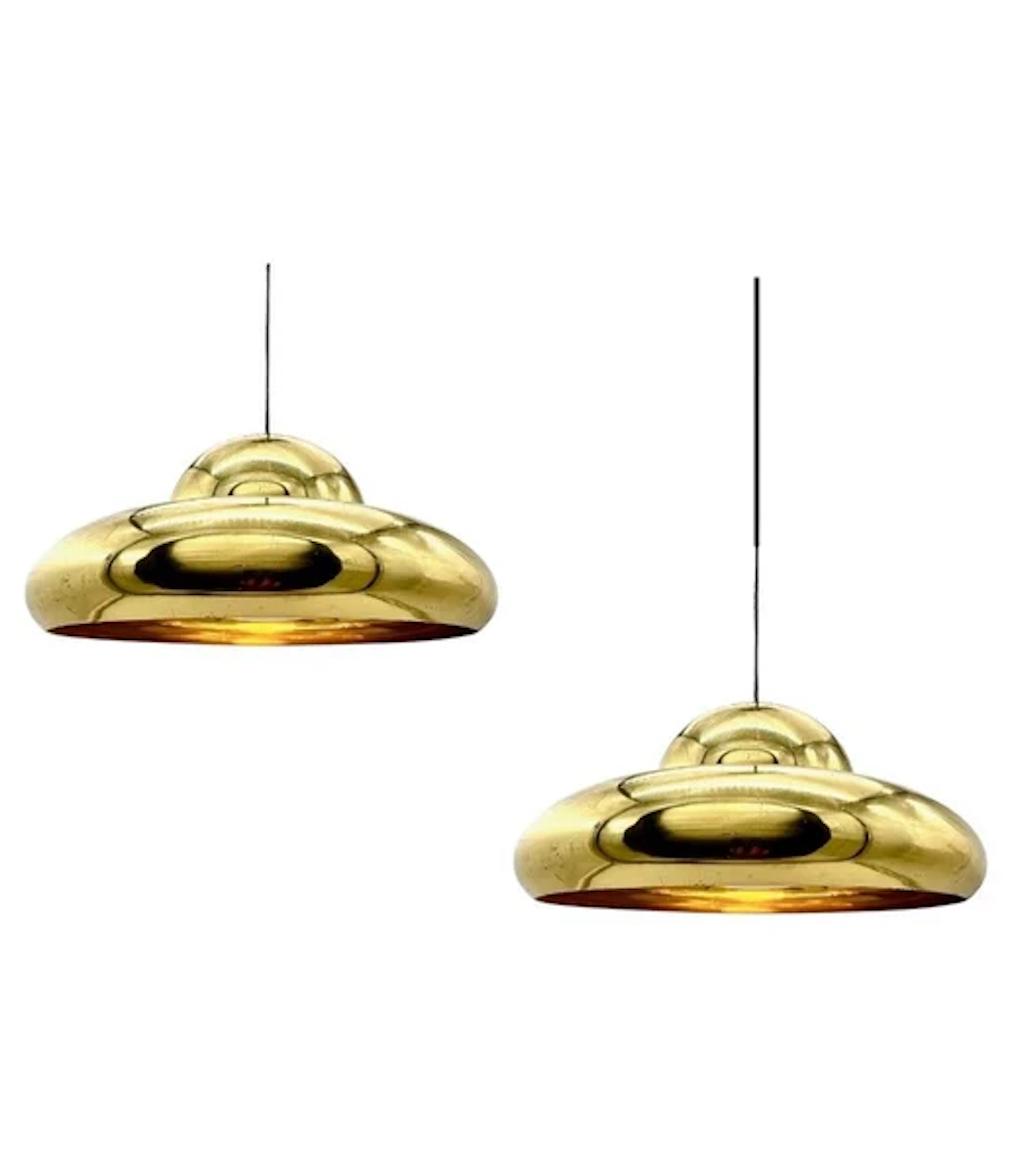 A pair of 1960s brass "Fior di Loto" ceiling lights by Alfra and Tobia