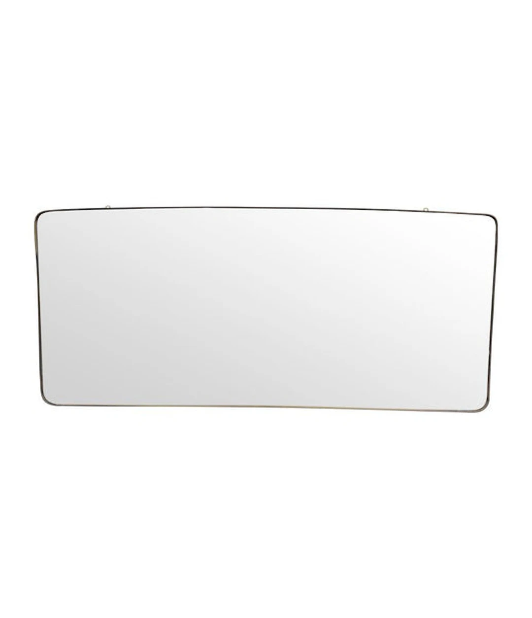 A large original 1950s Italian brass framed landscape mirror with
