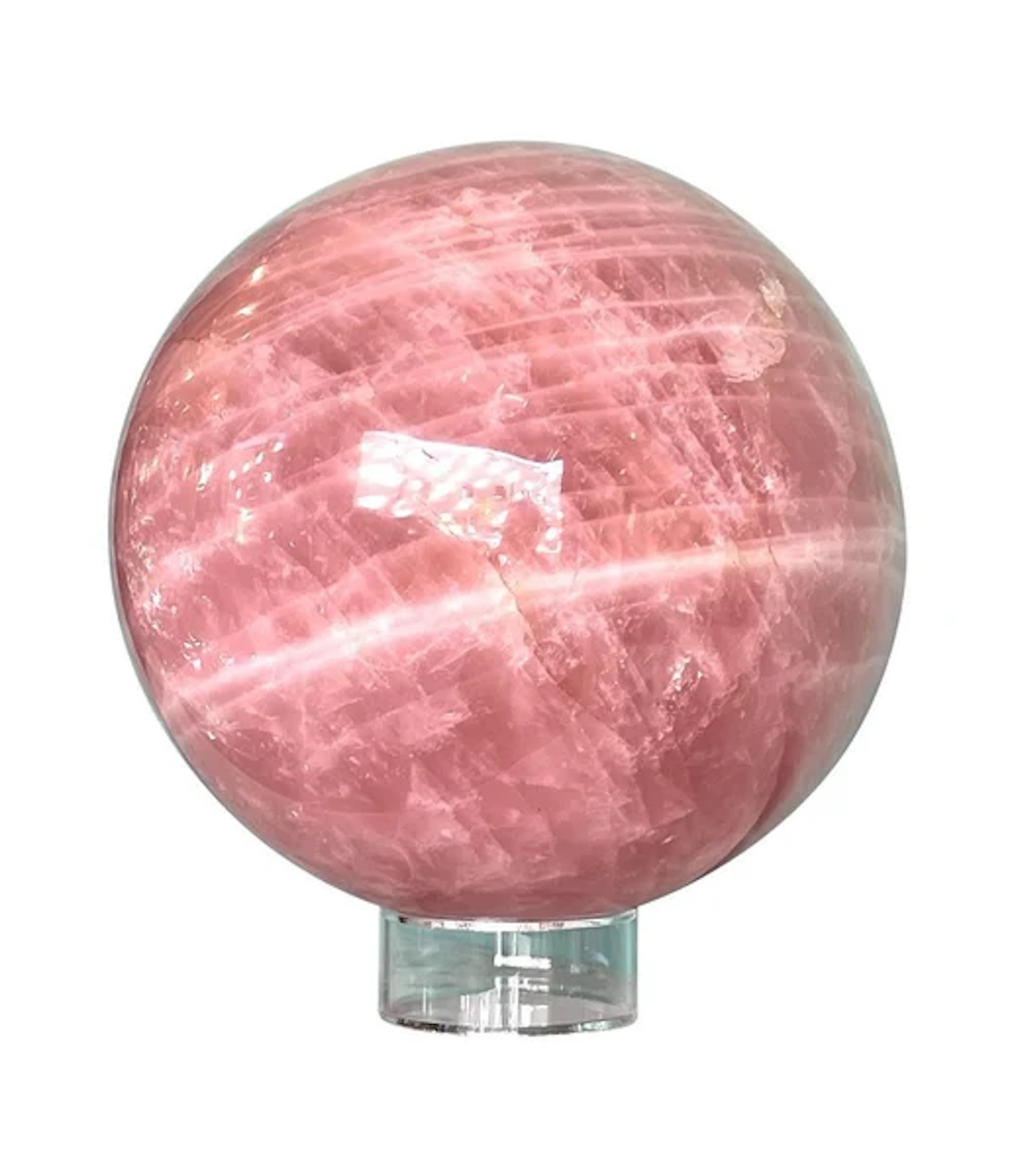 A beautiful large Star Rose quartz polished sphere from Madagascar