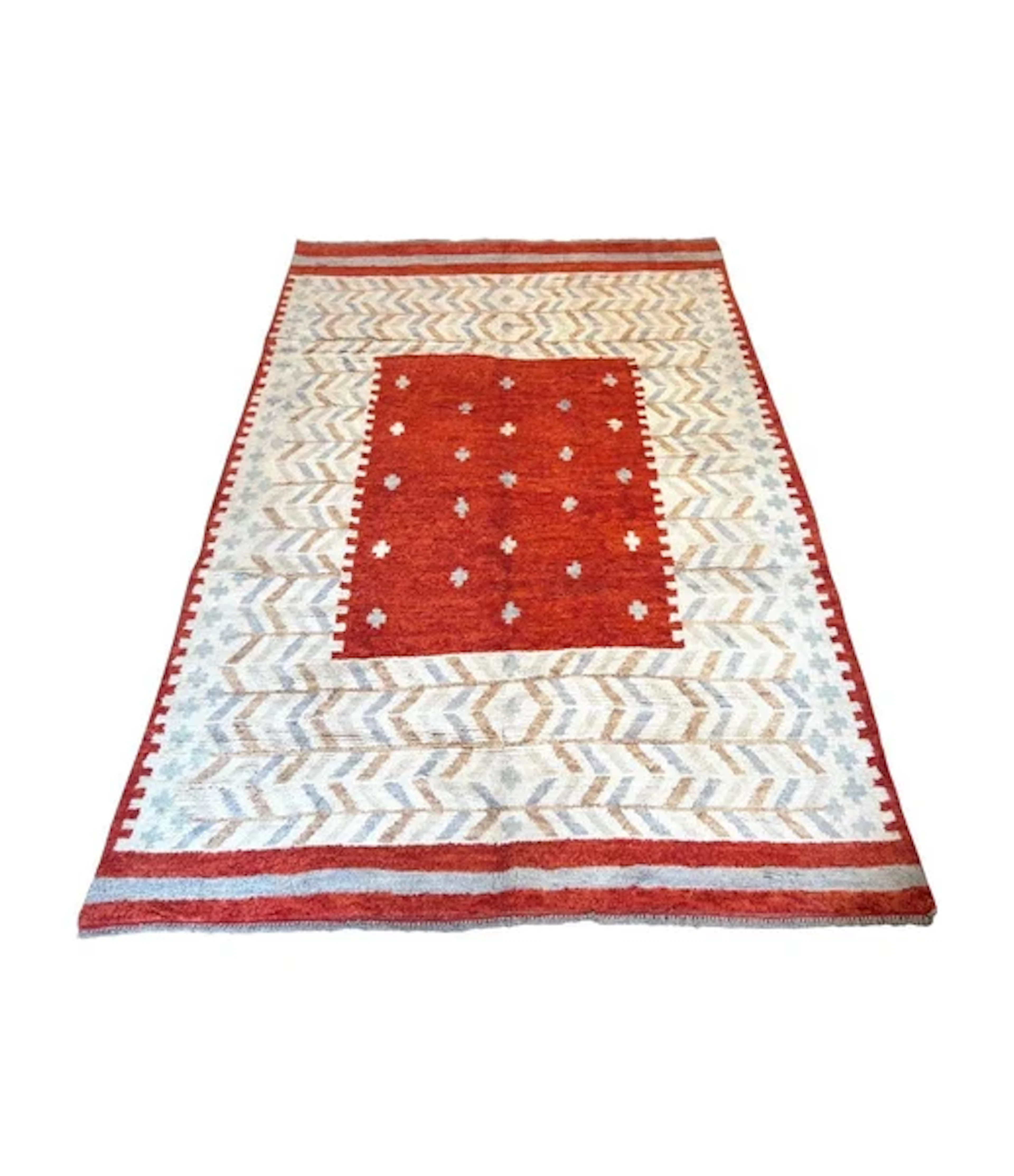 A Scandinavian inspired hand knotted Moroccan wool rug