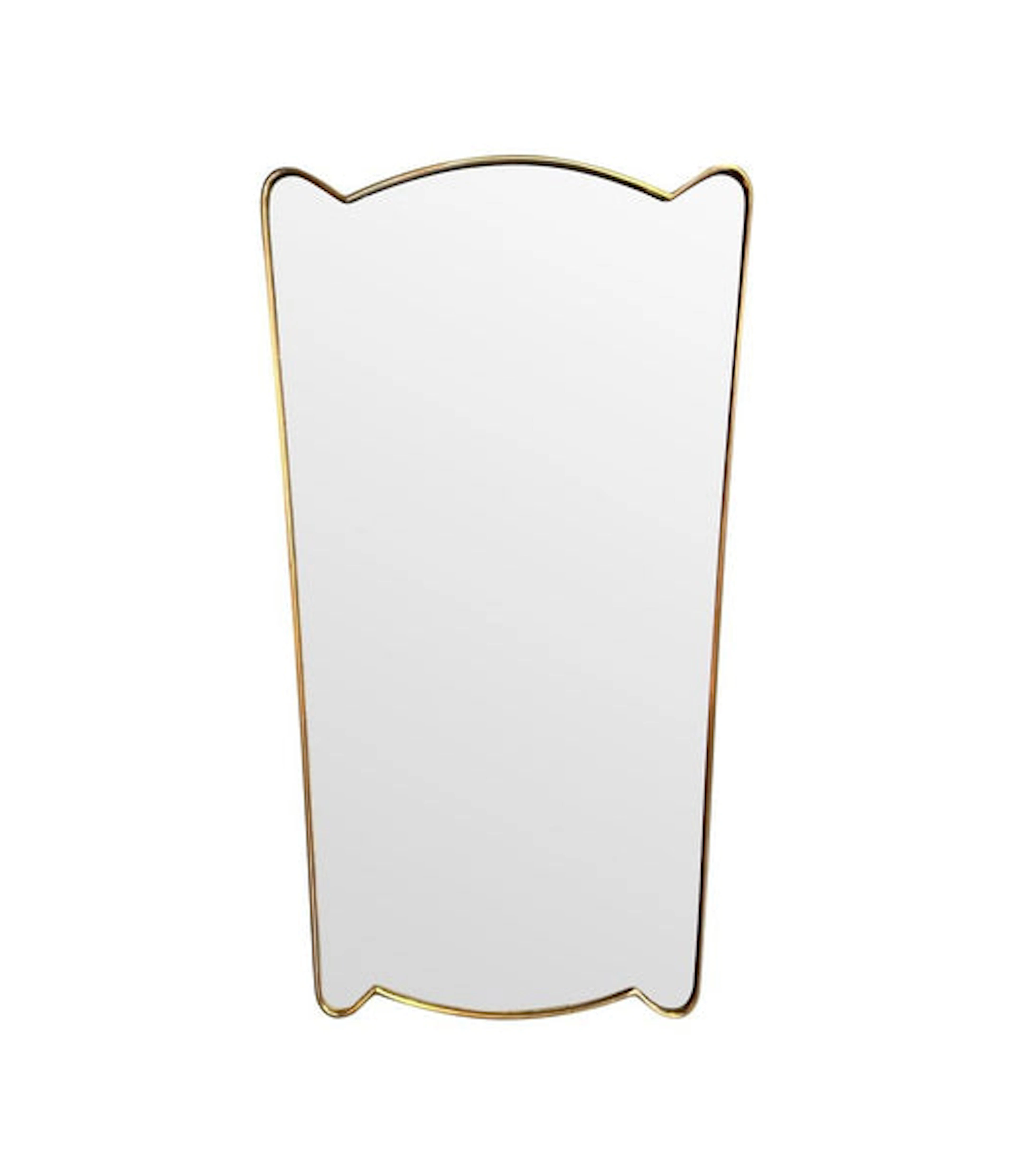 A lovely unique shaped orignal 1950s Italian shield mirror with solid