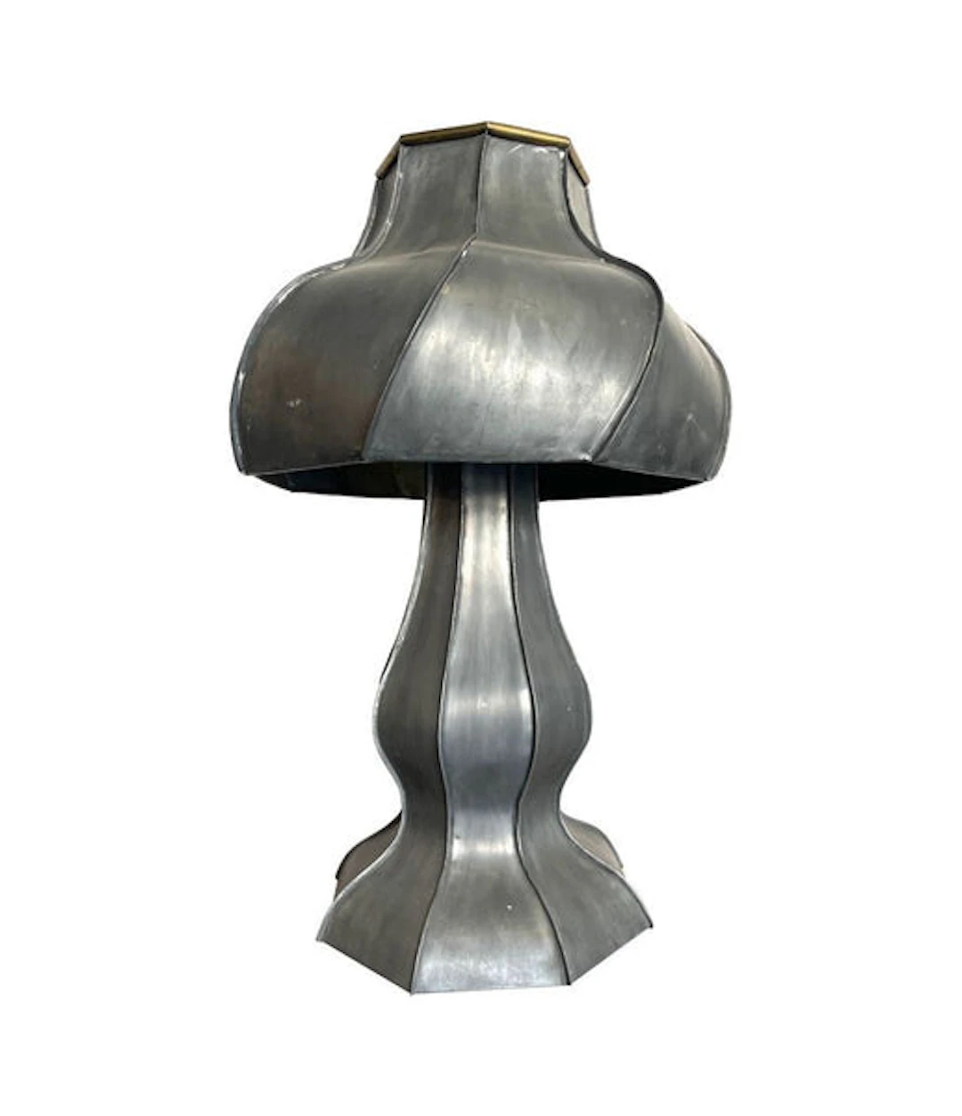 A totally unique handmade metal Art Nouveau style lamp by Dutch artist