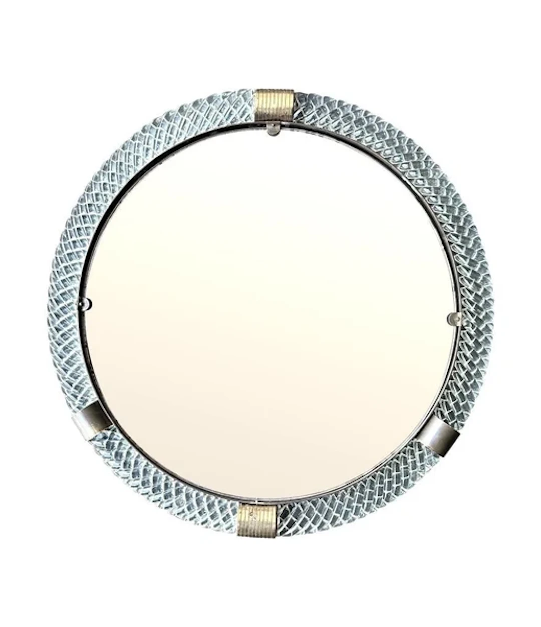 A large 1940s circular Murano glass and brass mirror by Barovier and Toso