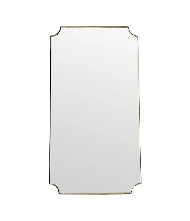 A large orignal 1950s Italian brass framed landscape or portrait mirror