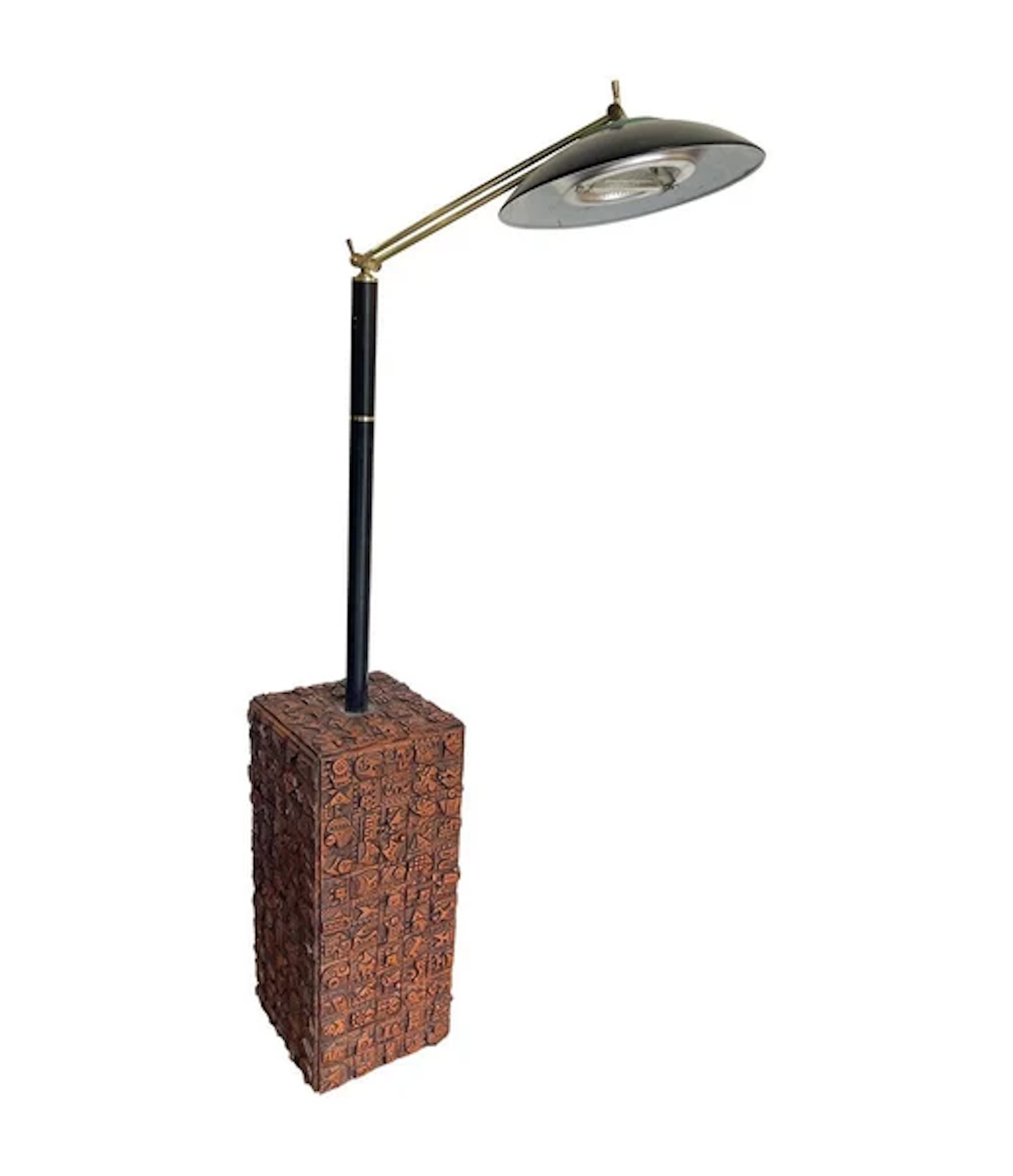 A unique tiled floor lamp by renowned artist Ron Hitchins with 265