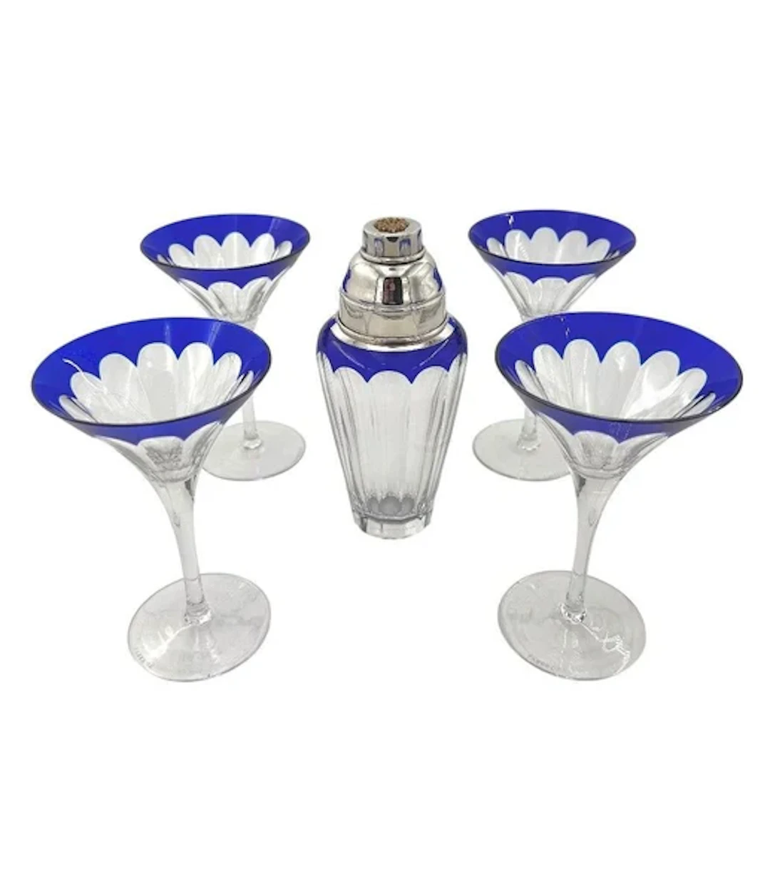 A Faberge crystal "Grand Duke" cocktail set with silver plated cocktail