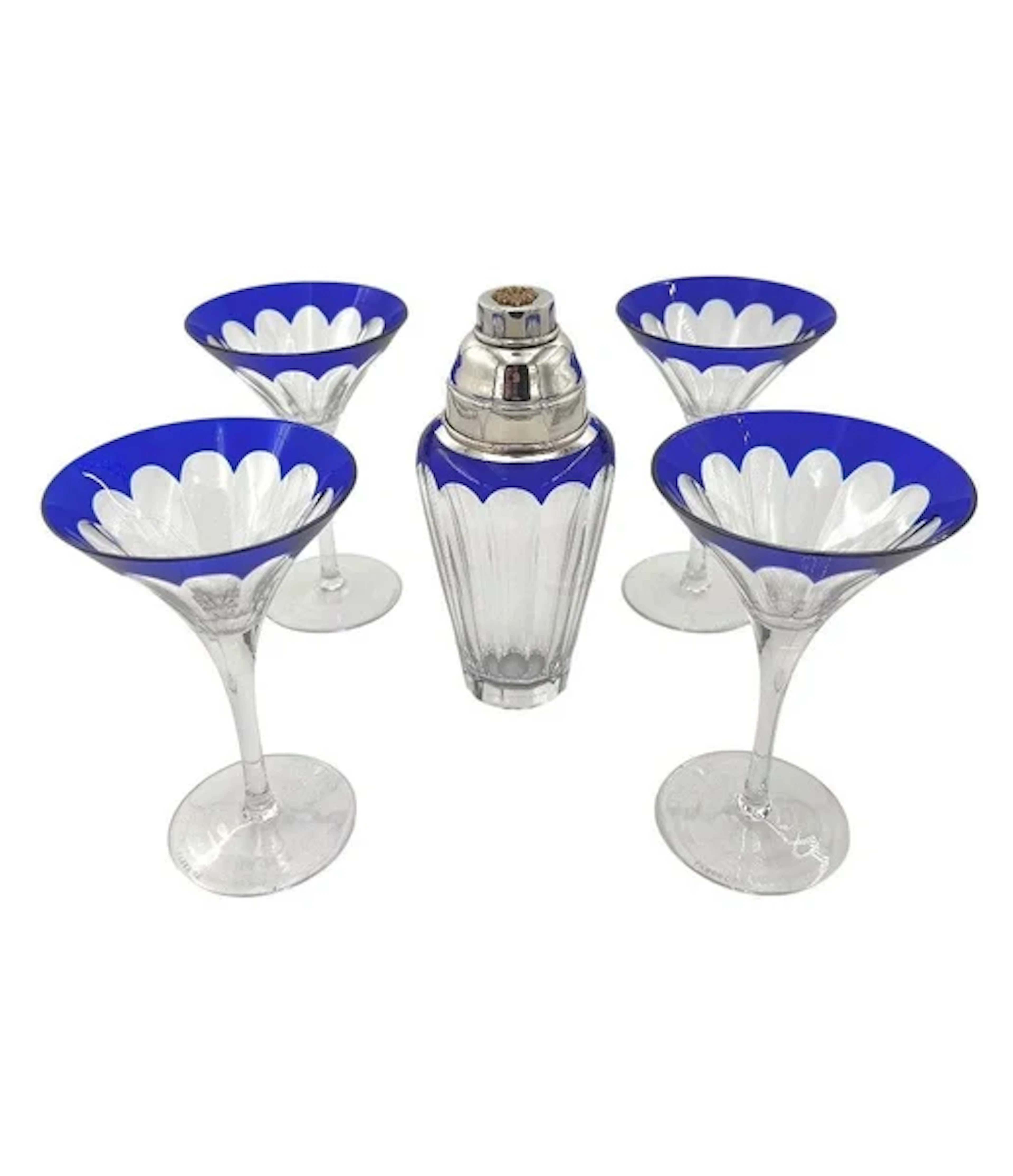 A Faberge crystal "Grand Duke" cocktail set with silver plated cocktail