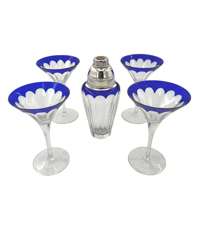 A Faberge crystal "Grand Duke" cocktail set with silver plated cocktail