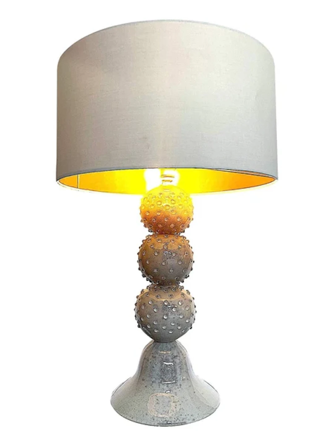 A large 1980s Avventurina Murano taupe coloured glass ball lamp with