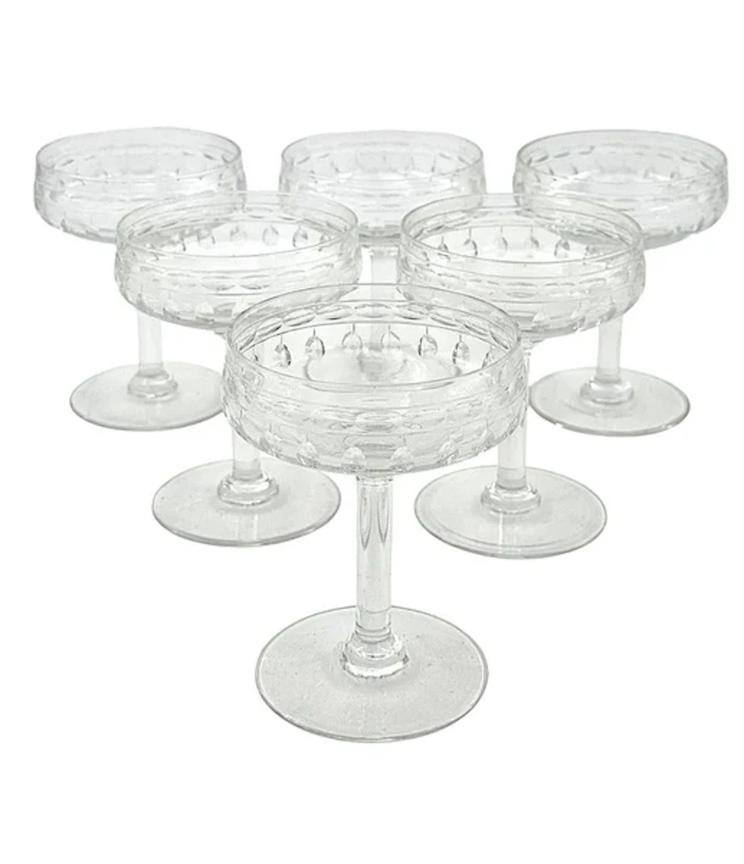A set of six 1940s Val Saint Lambert "Cordoba" crystal cocktail /