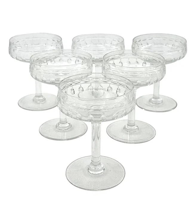 A set of six 1940s Val Saint Lambert "Cordoba" crystal cocktail /