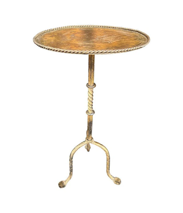 A 1950s Spanish gilt wrought iron martini table