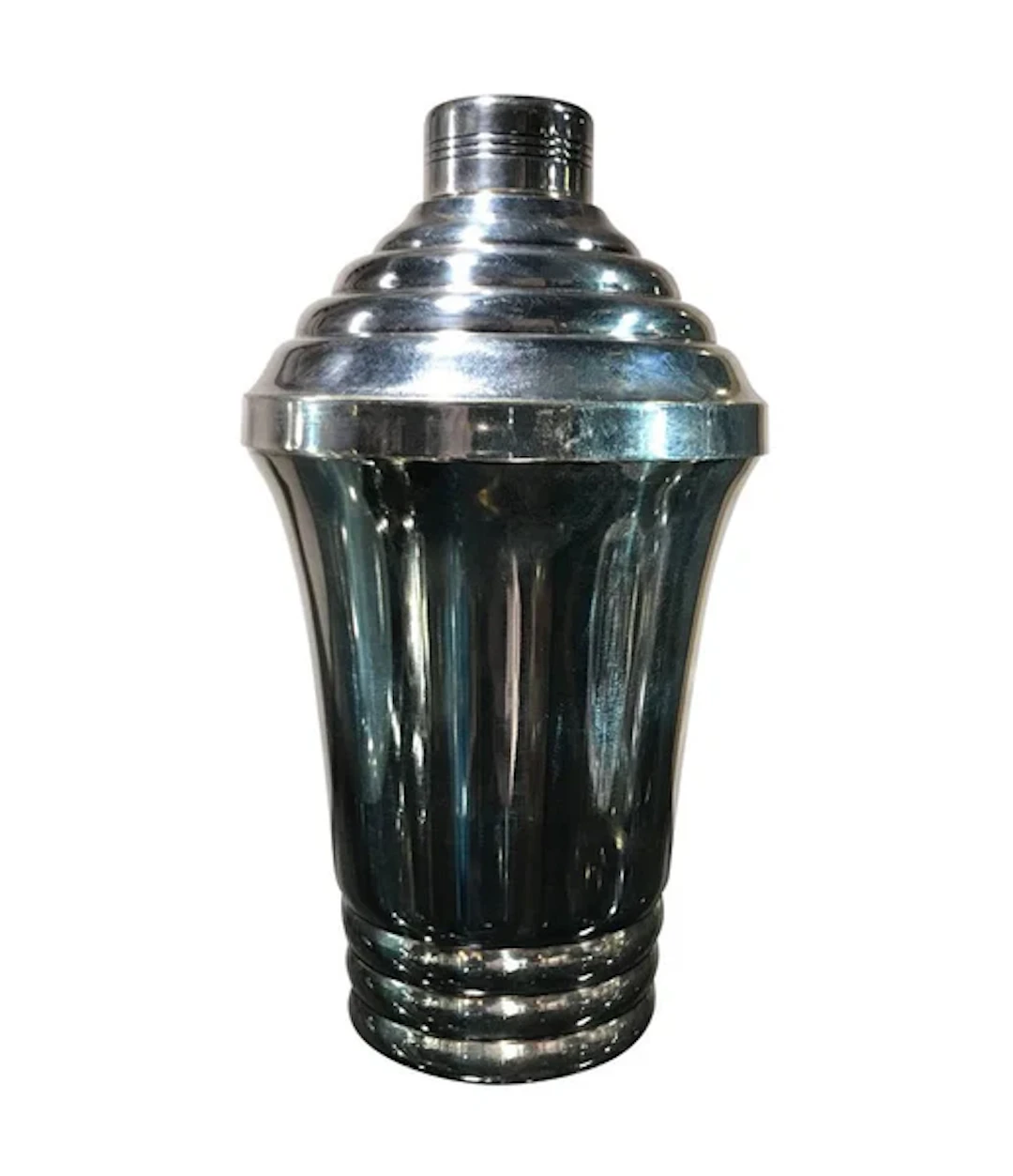 A French 1930s Art Deco silver plated cocktail shaker