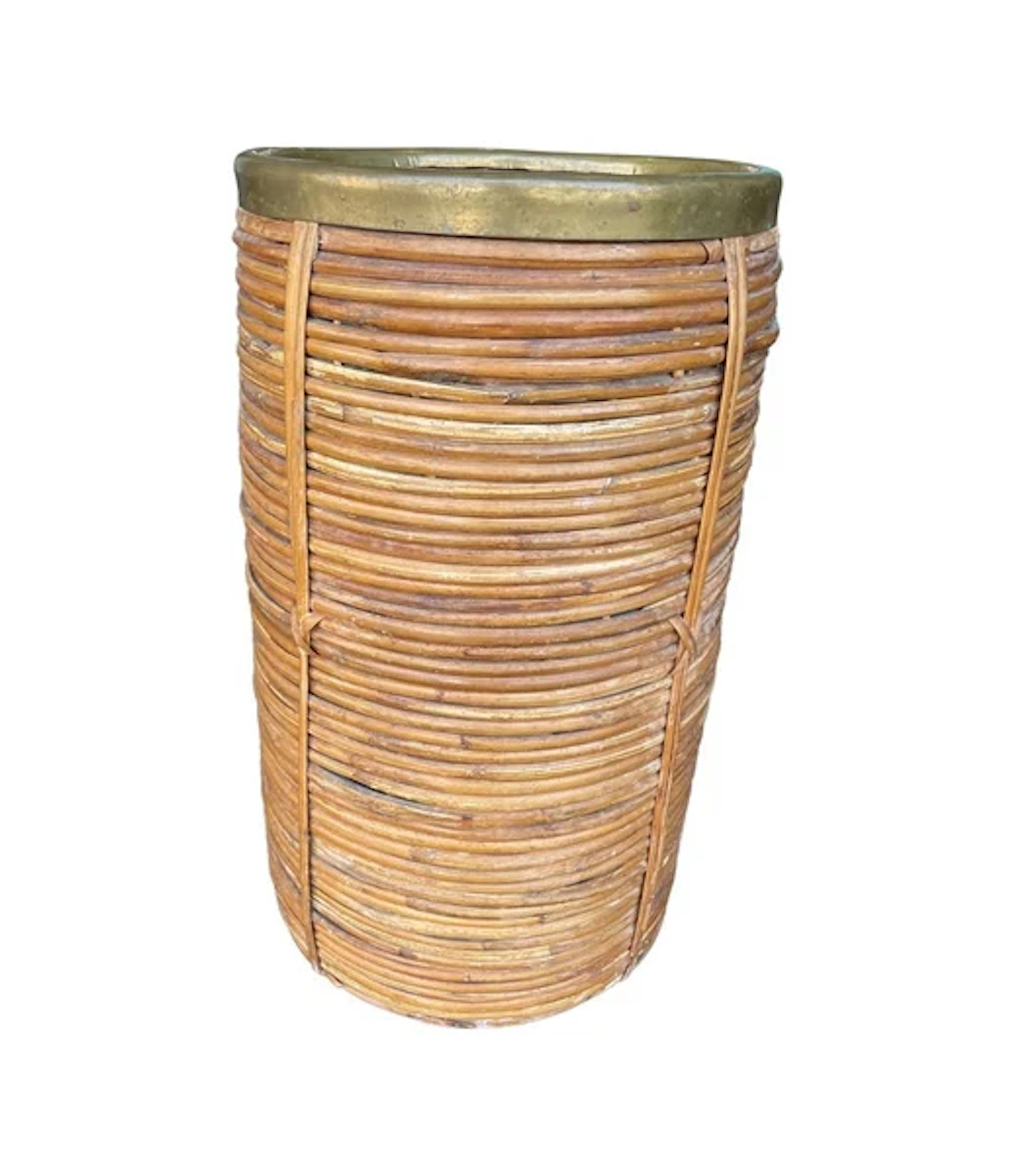 A Gabriella Crespi style 1970s Italian woven pencil reed bamboo and