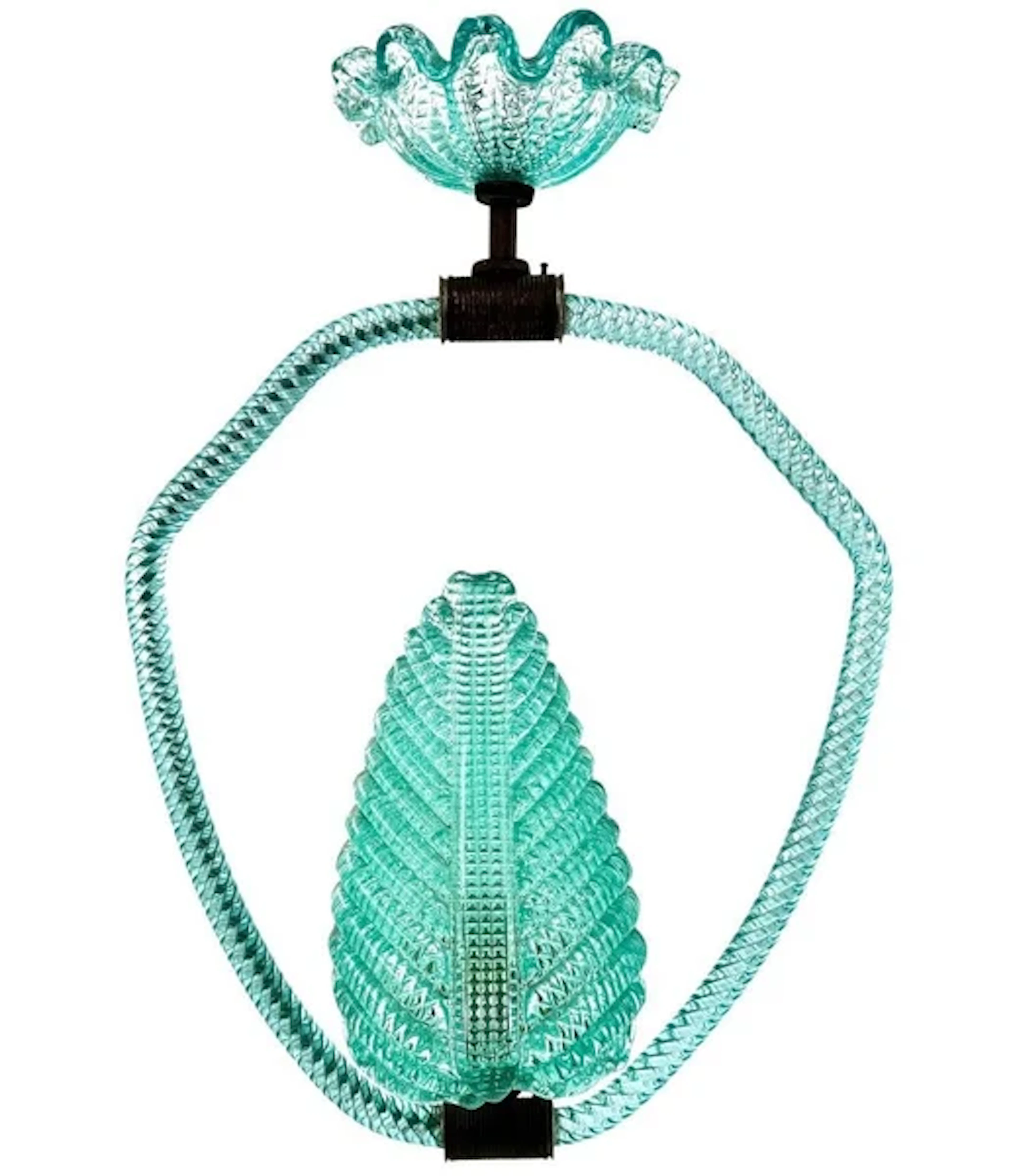 A wonderful Italian Art Deco 1940s Murano glass ceiling light by Barovier