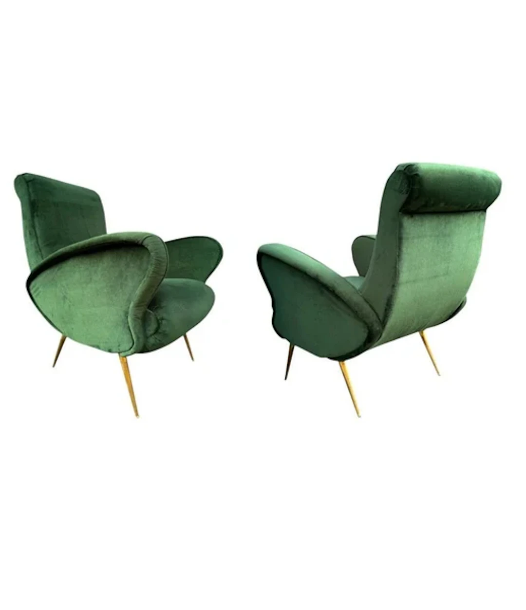 A pair of 1950s Italian armchairs in the style of Gio Ponti by ISA Bergamo