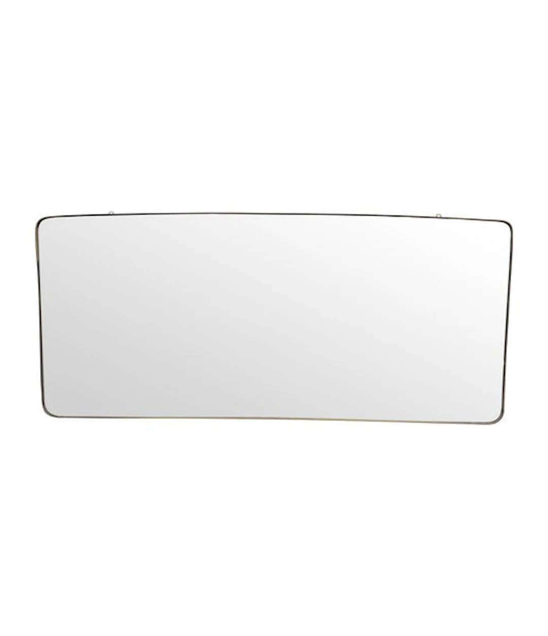 A large original 1950s Italian brass framed landscape mirror with