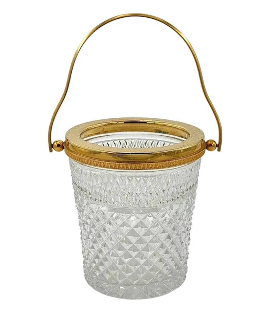 A 1960s Val Saint lambert crystal and glit ice bucket