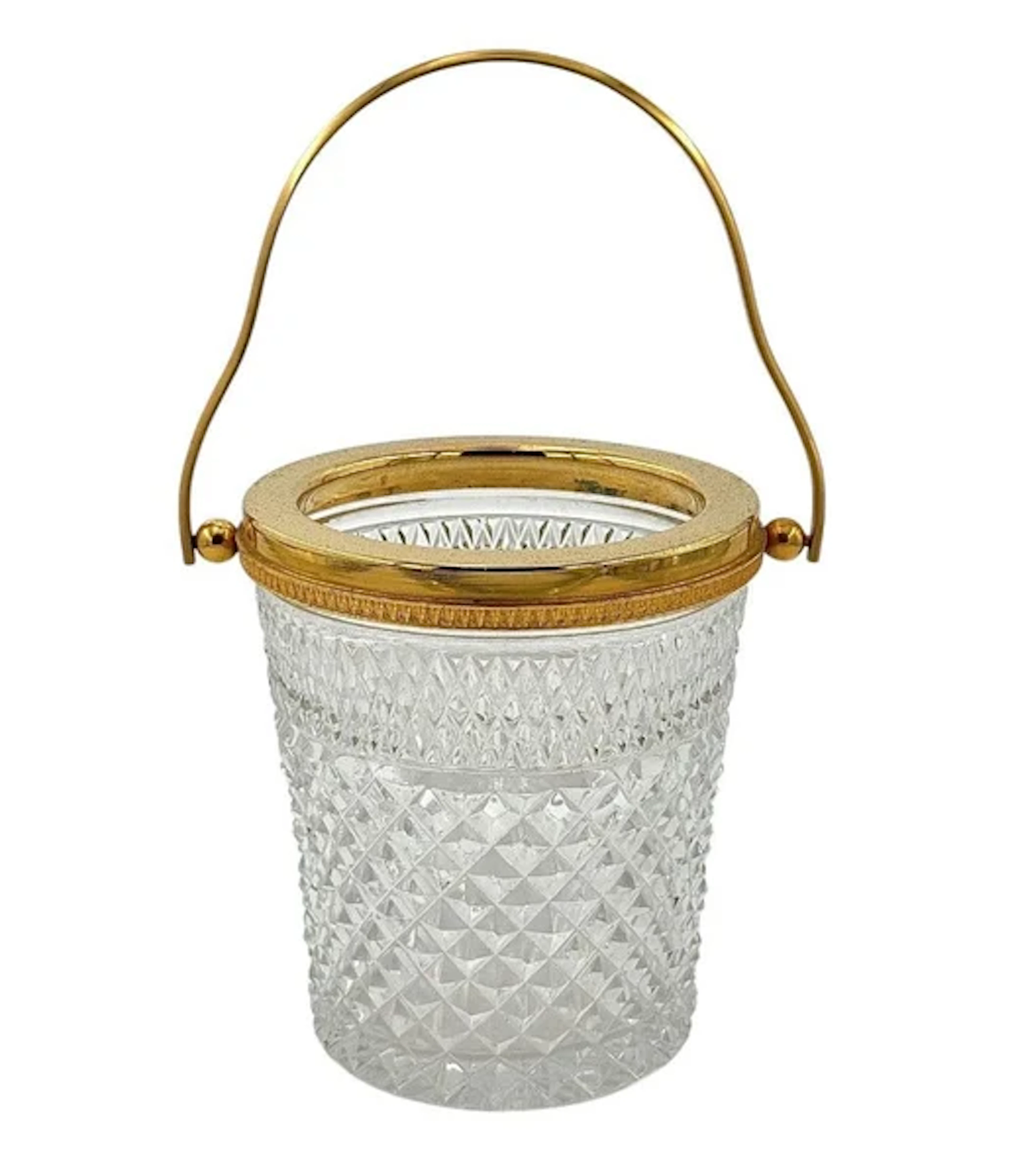 A 1960s Val Saint lambert crystal and glit ice bucket