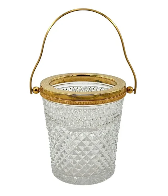 A 1960s Val Saint lambert crystal and glit ice bucket