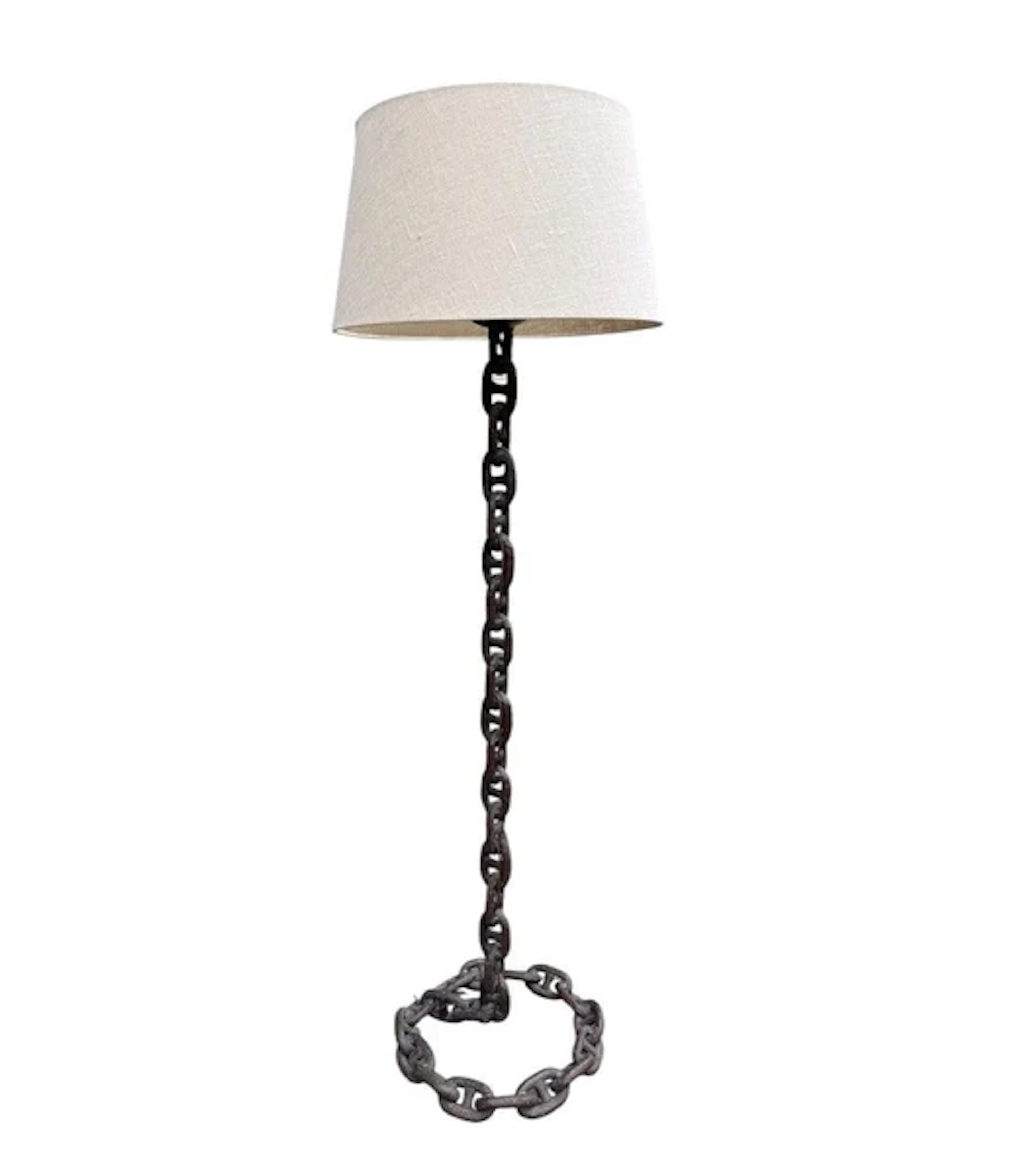 A wonderful Dutch, Franz West style wrought iron shipping chain floor