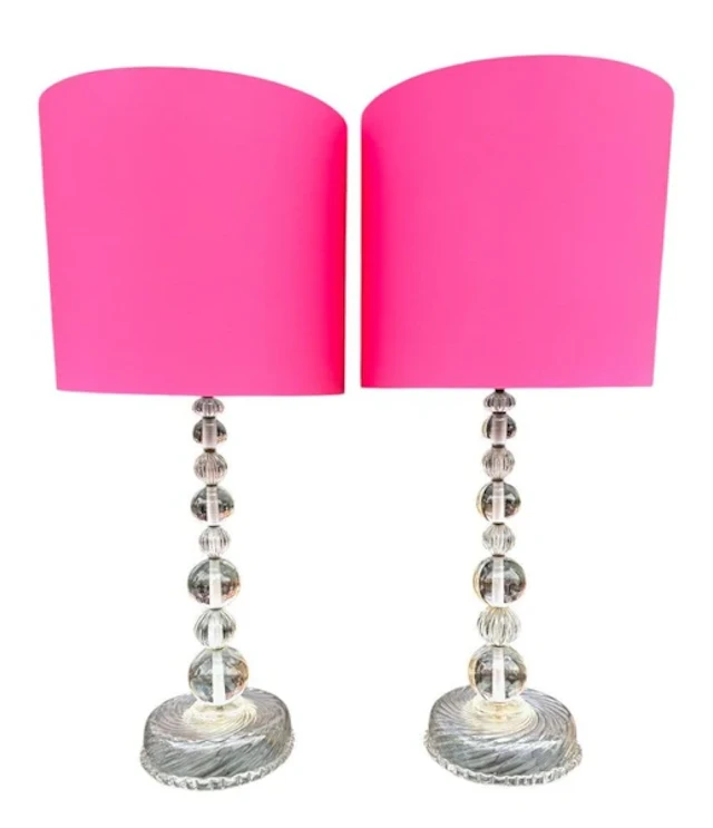 A pair of large 1970s Murano glass lamps attributed to Barovier & Toso
