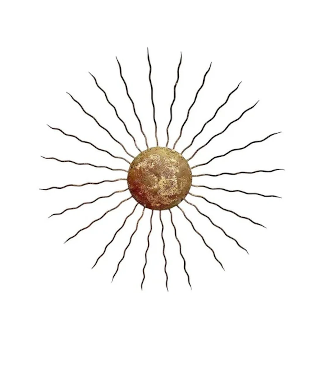 A 1950s Spanish gilt metal sunburst wall ight with two light fitting.