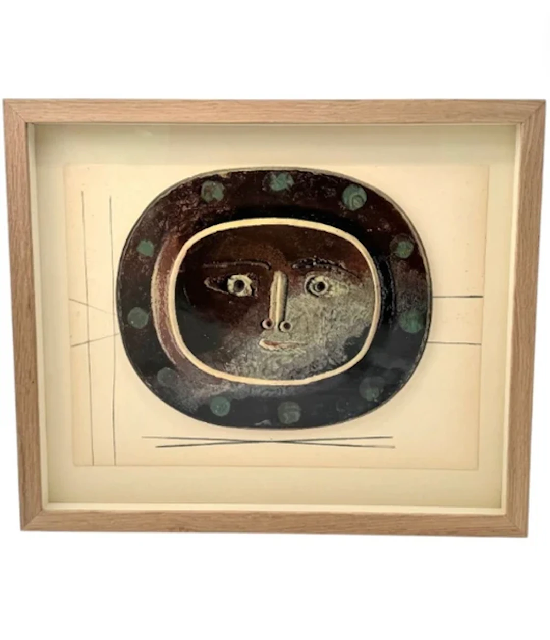 A 1948 framed lithographic plate from the limited edition “Ceramiques