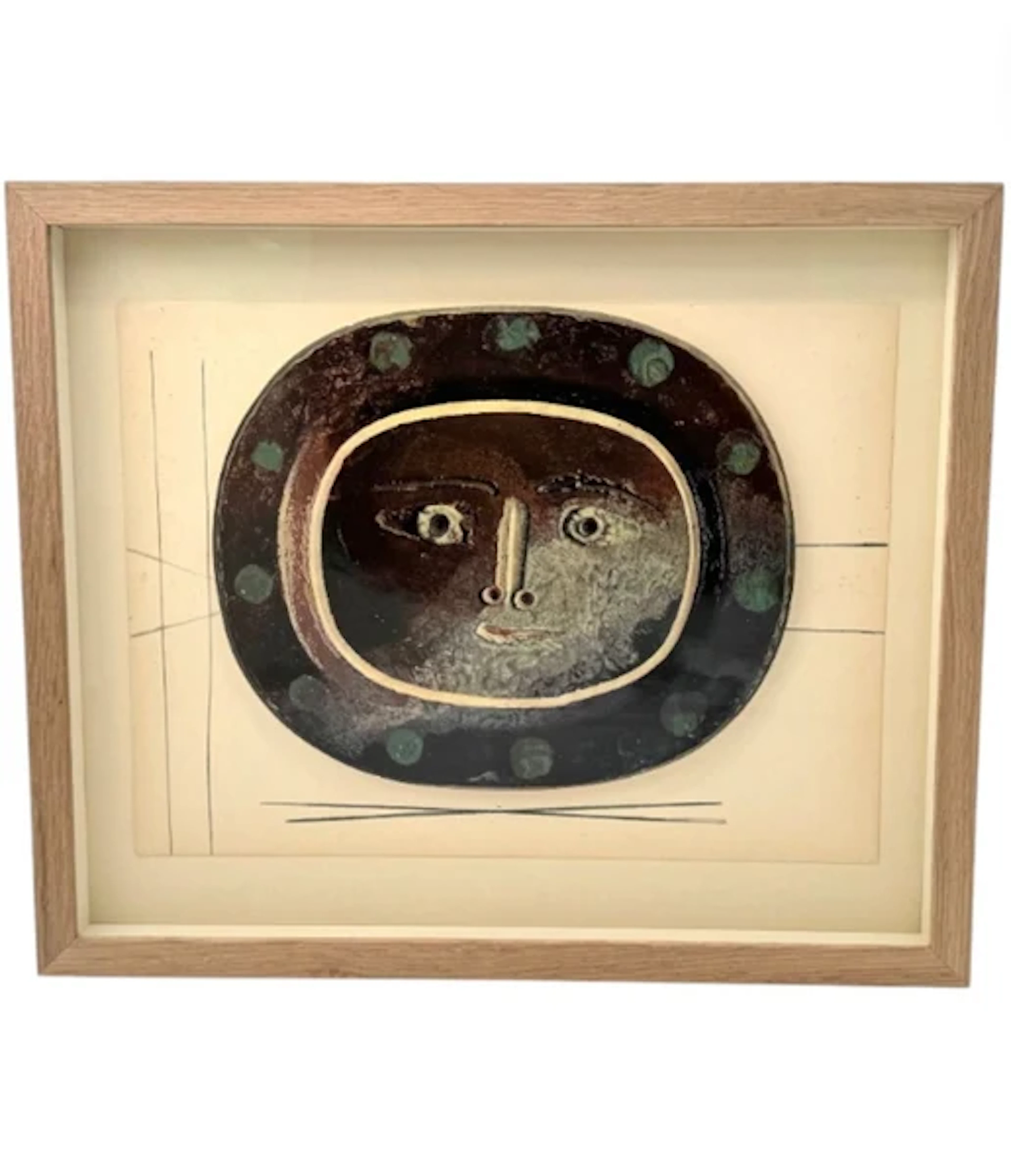 A 1948 framed lithographic plate from the limited edition “Ceramiques