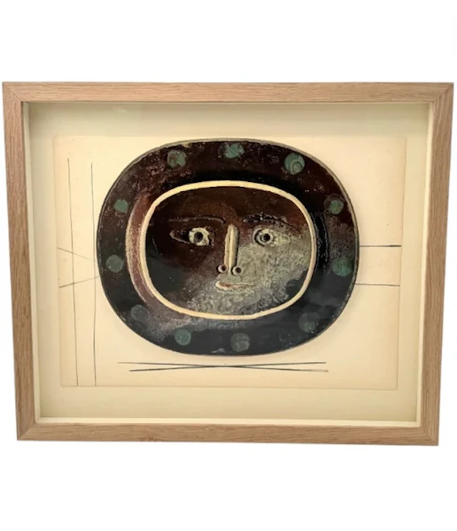 A 1948 framed lithographic plate from the limited edition “Ceramiques