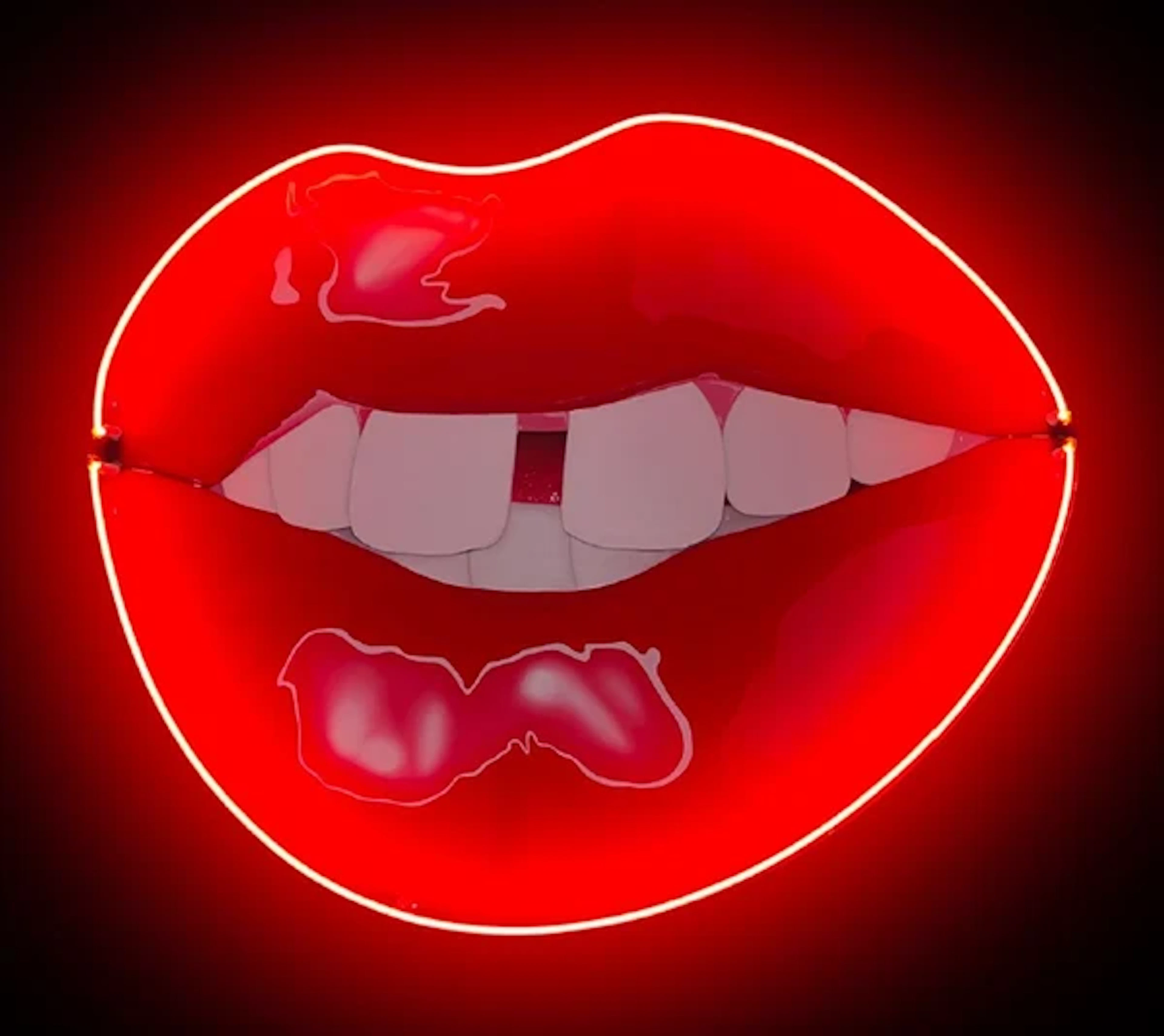 Sara Pope “Strawberry Neon” Unique original large oil on Gesso covered