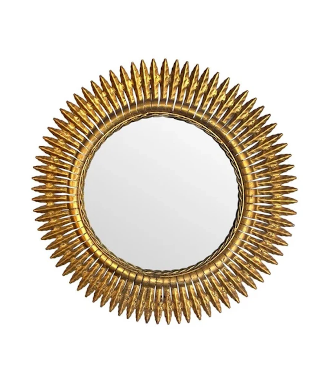 A 1950s Gilt metal Spanish circular sunburst mirror