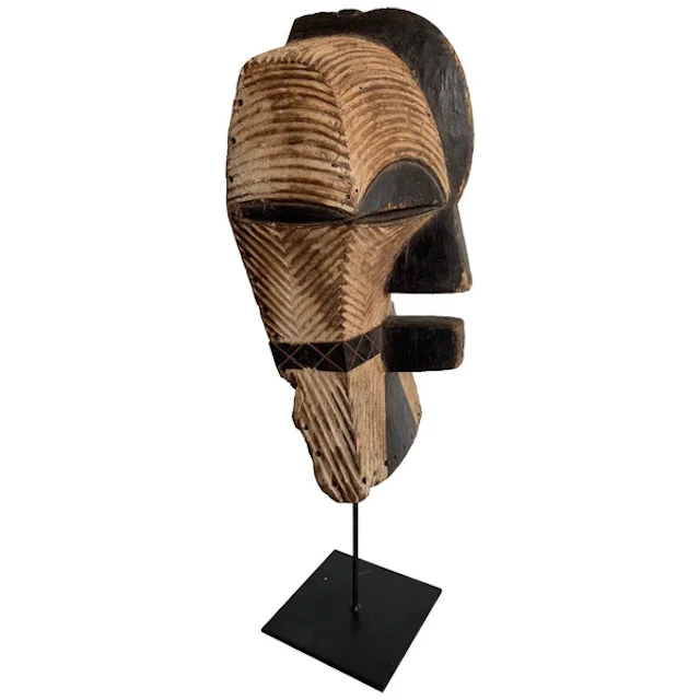 Female Songye Kifwebe Hand Carved Ceremonial Mask