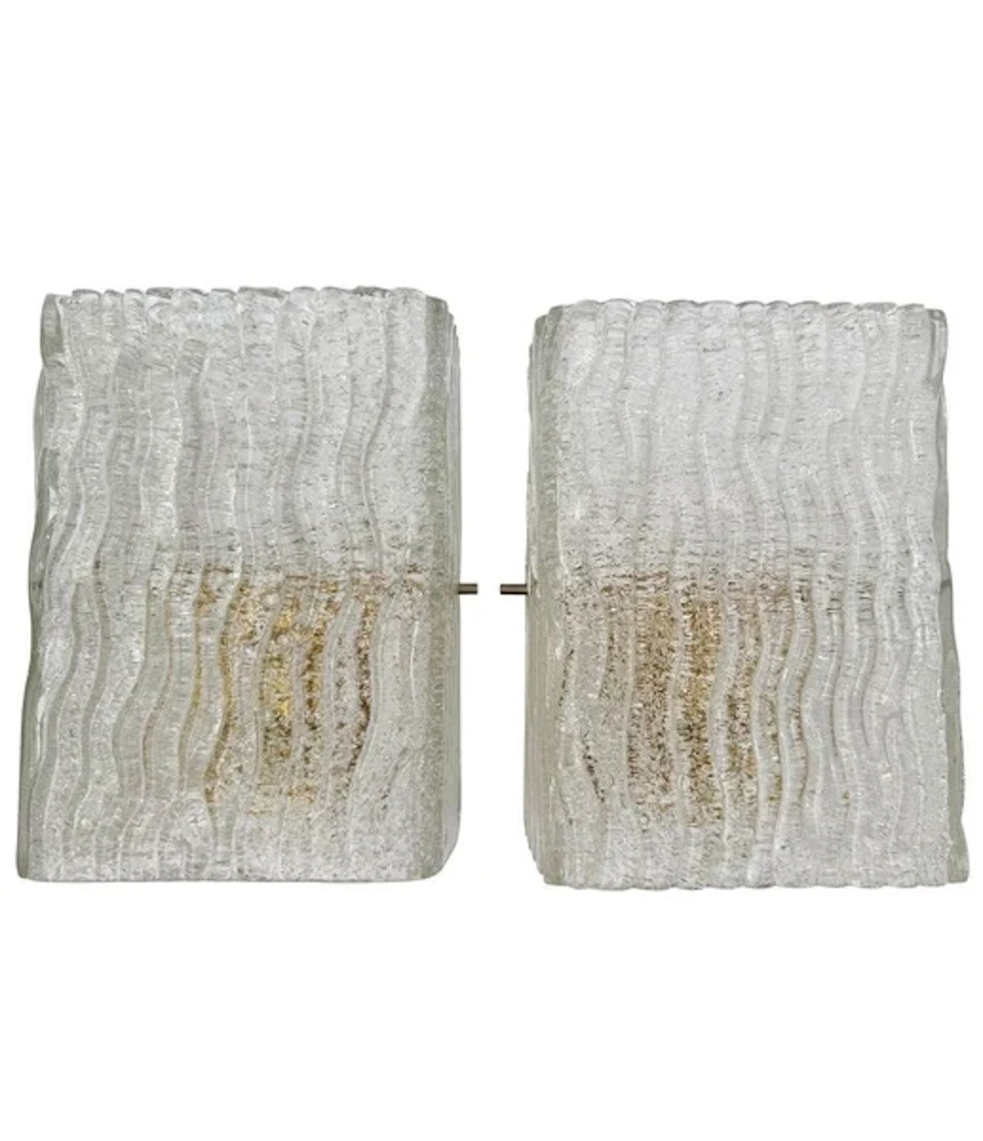 A pair 1970s "Ice glass" Murano wall sconces by German lighting company