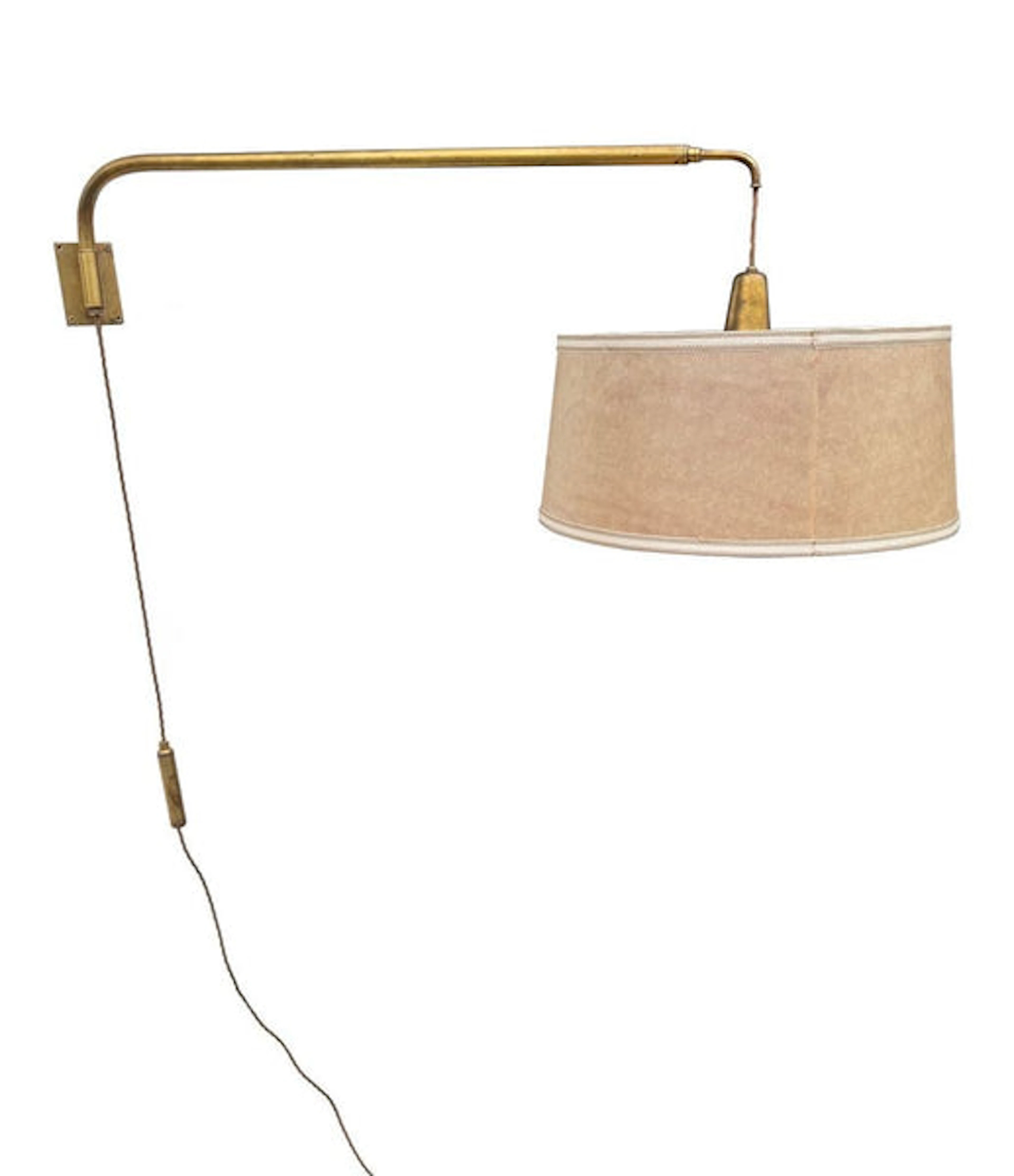 An Italian 1950s brass telescopic adjustable wall light with orignal