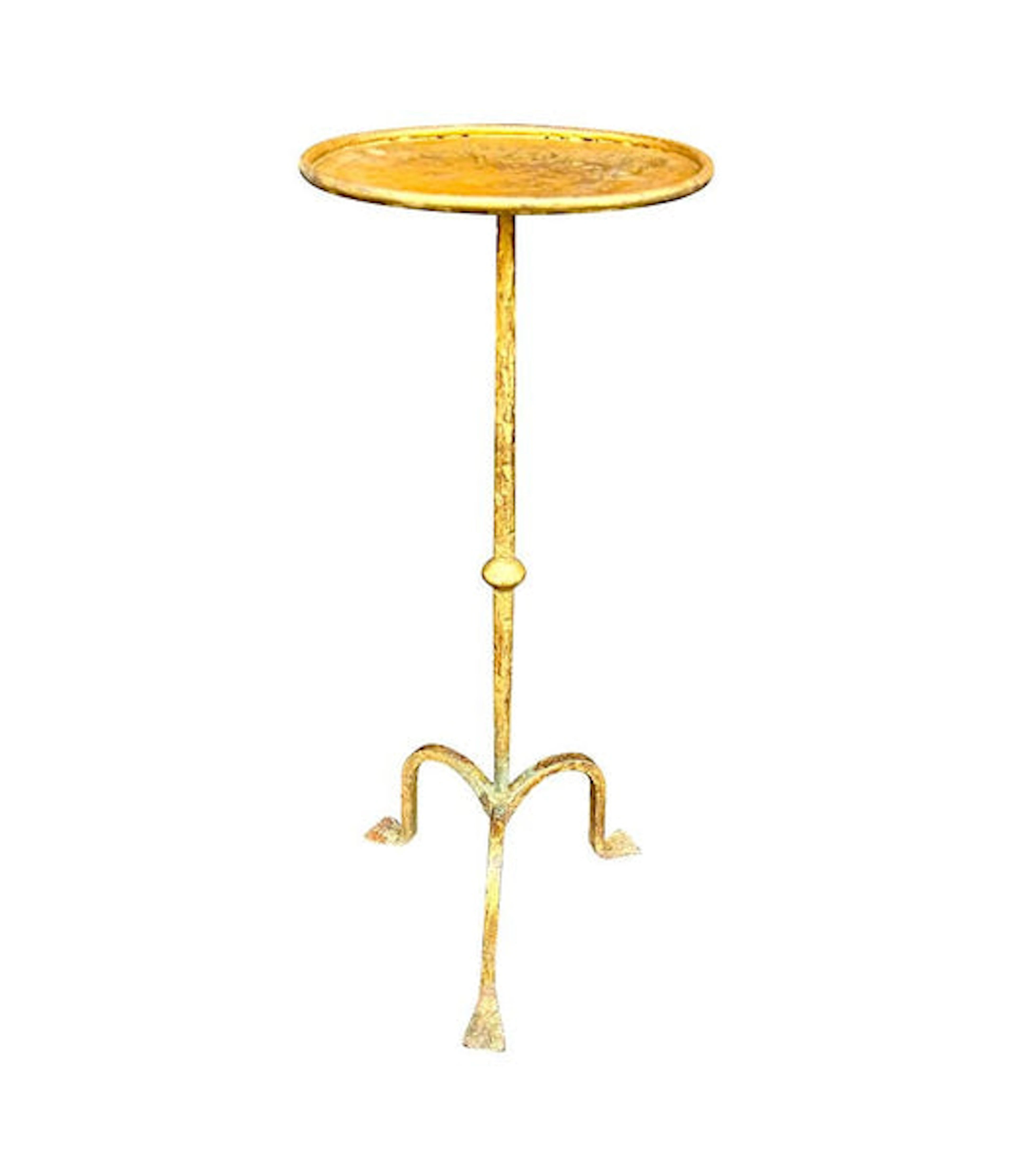 A Spanish 1950s wrought iron gilt martini table