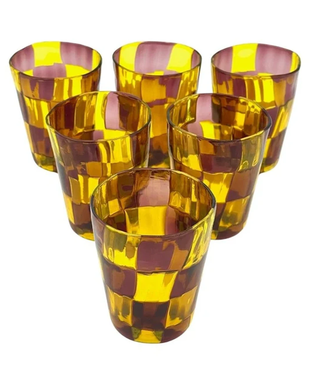 A set of six Italian handblown Murano glass tumblers