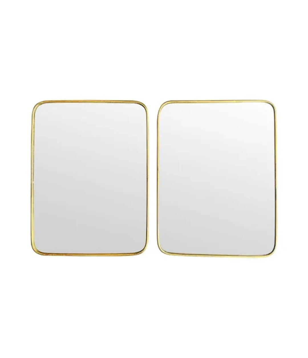 A lovely pair of 1950s Italian brass framed mirrors with solid wood backs