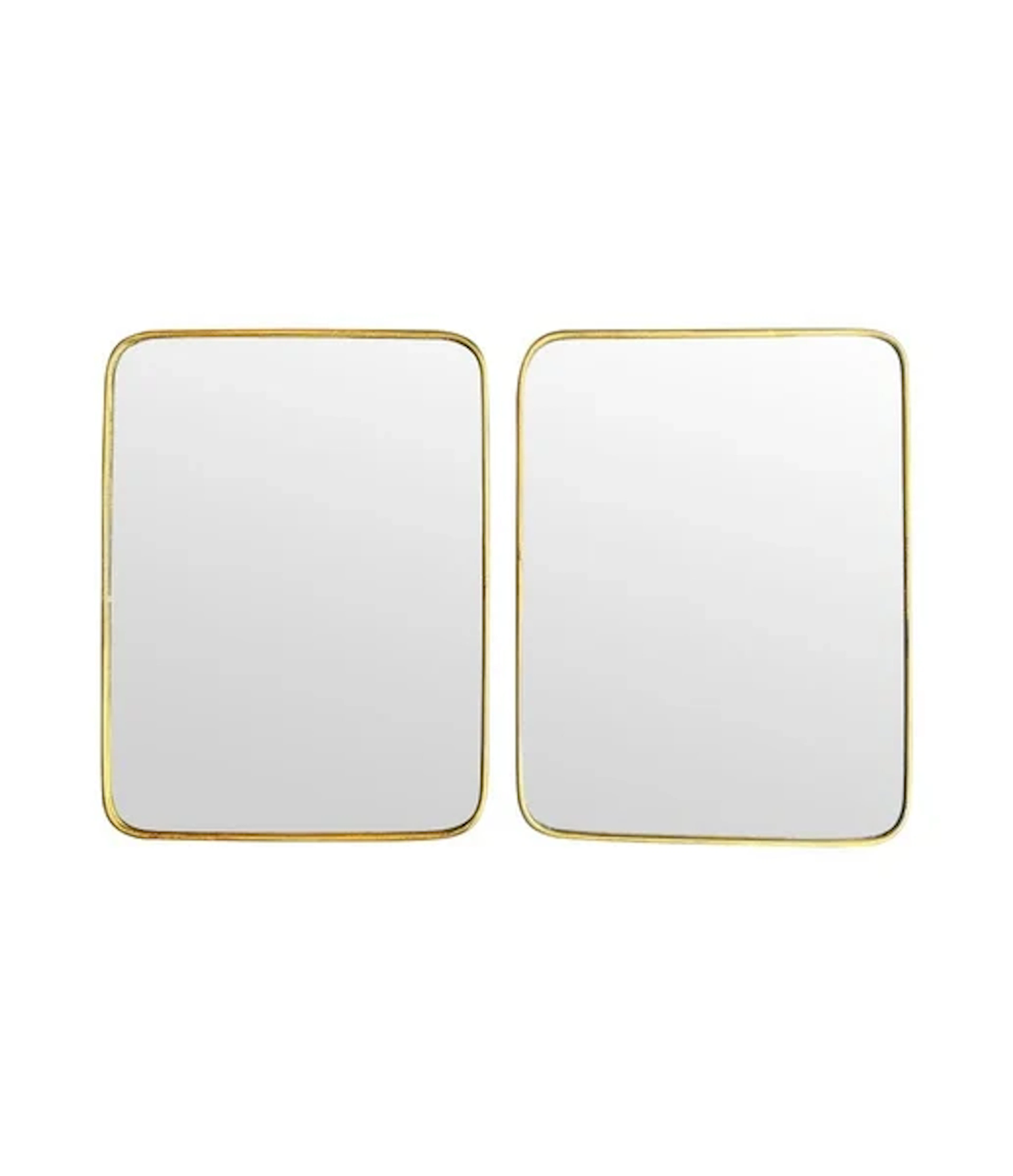 A lovely pair of 1950s Italian brass framed mirrors with solid wood backs