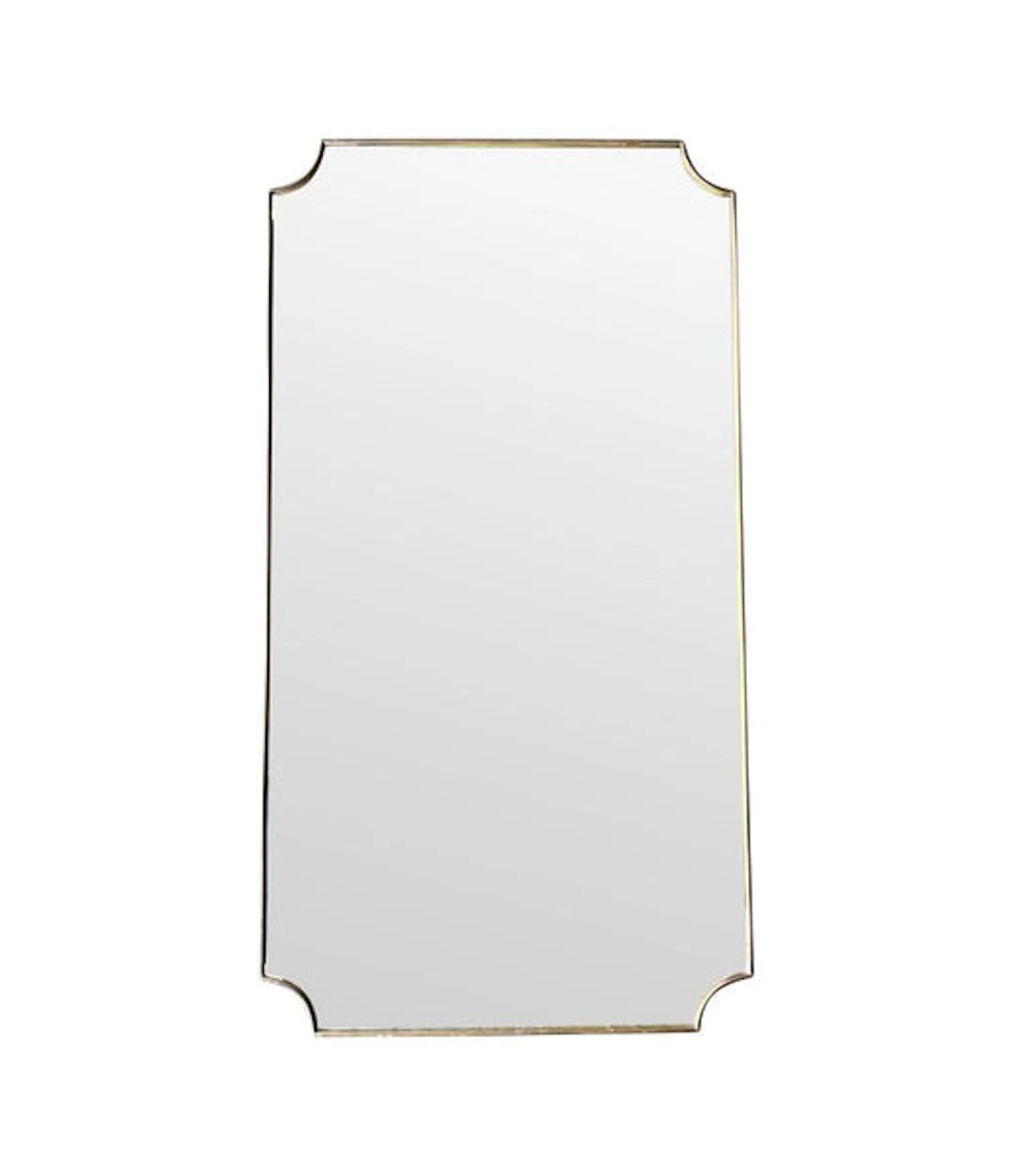 A large orignal 1950s Italian brass framed landscape or portrait mirror